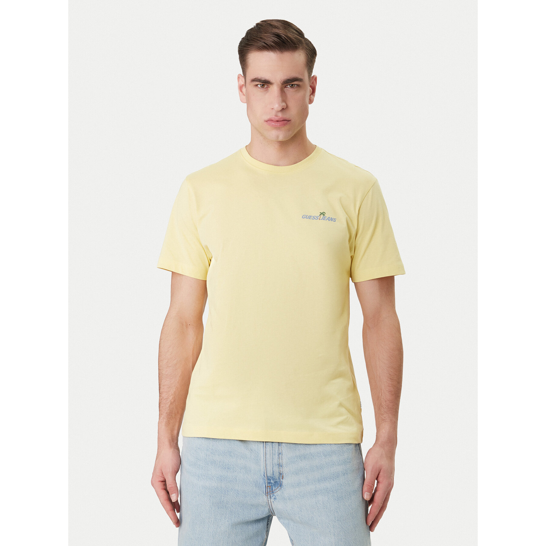 Guess Jeans T-Shirt M6GIC0 K8HM0 Gelb Regular Fit