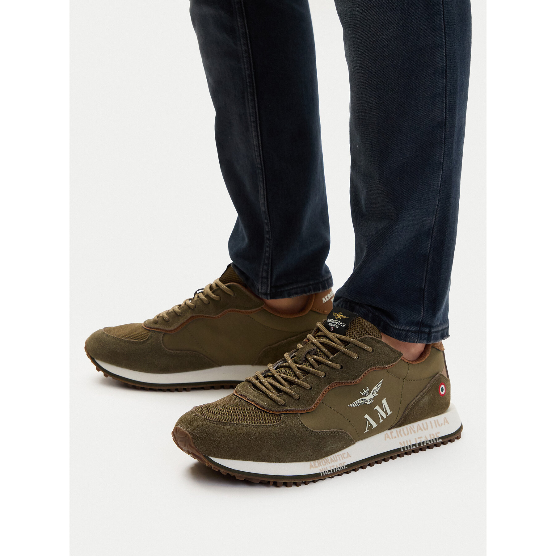 Sneakersy Aeronautica Militare 261SC0320UPL00313 Kaki