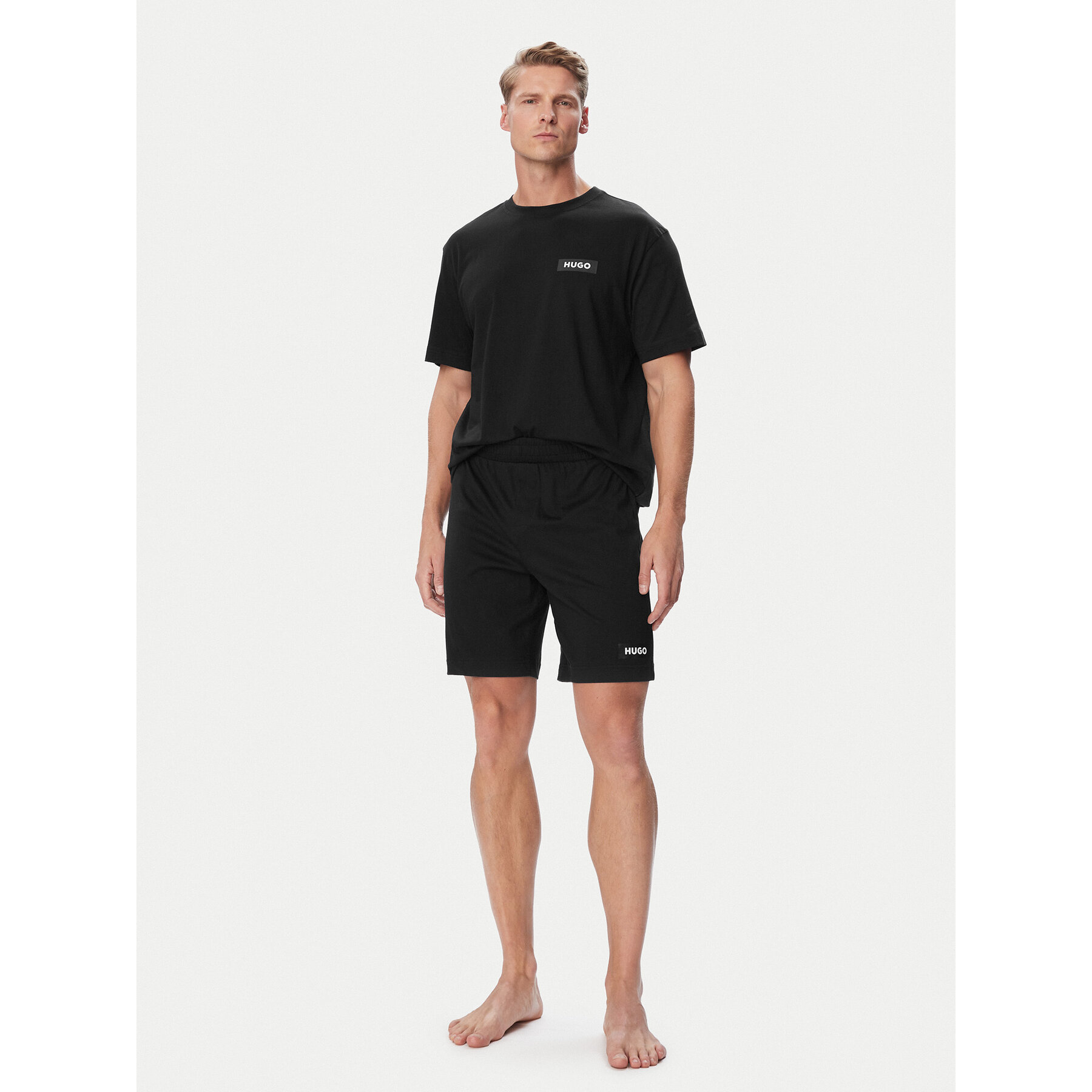 HUGO Pidžama Ron Short Set 50578605 Crna Regular Fit