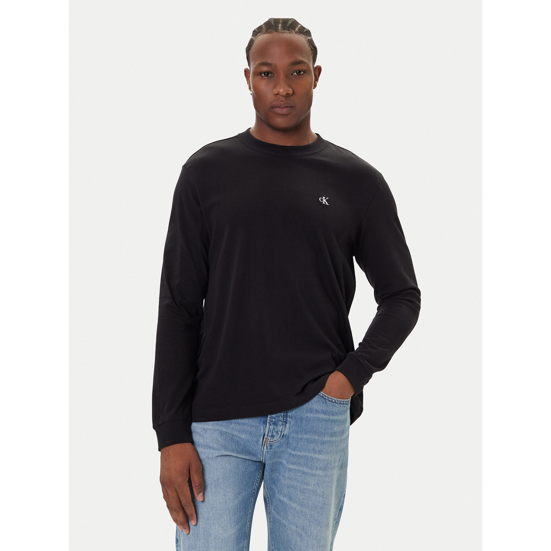 Calvin Klein Jeans Longsleeve Easy LV04RD247G Schwarz Regular Fit