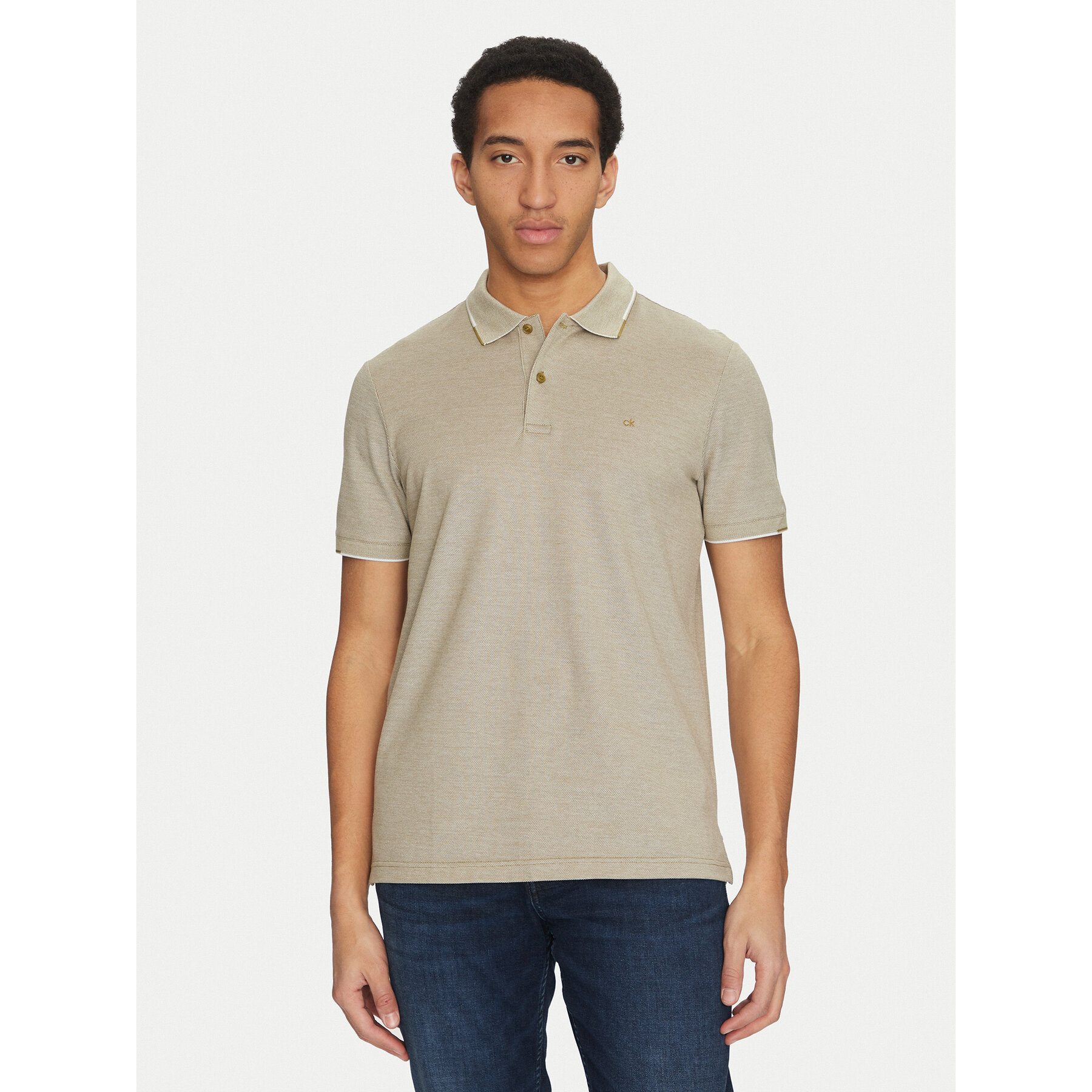 Calvin Klein Polo majica K10K114475 Bež Regular Fit