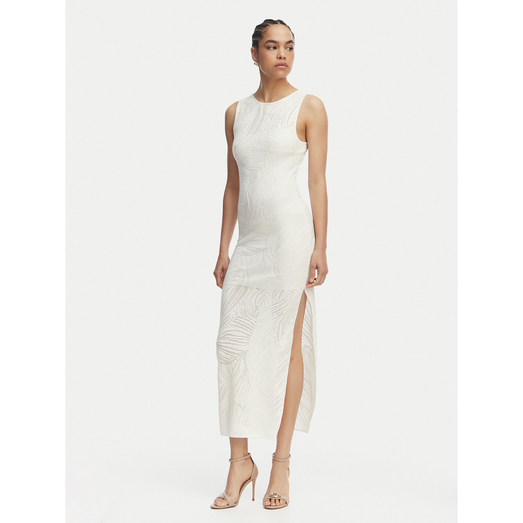Guess Kleid für den Alltag W6GKAX Z0981 Creme Slim Fit