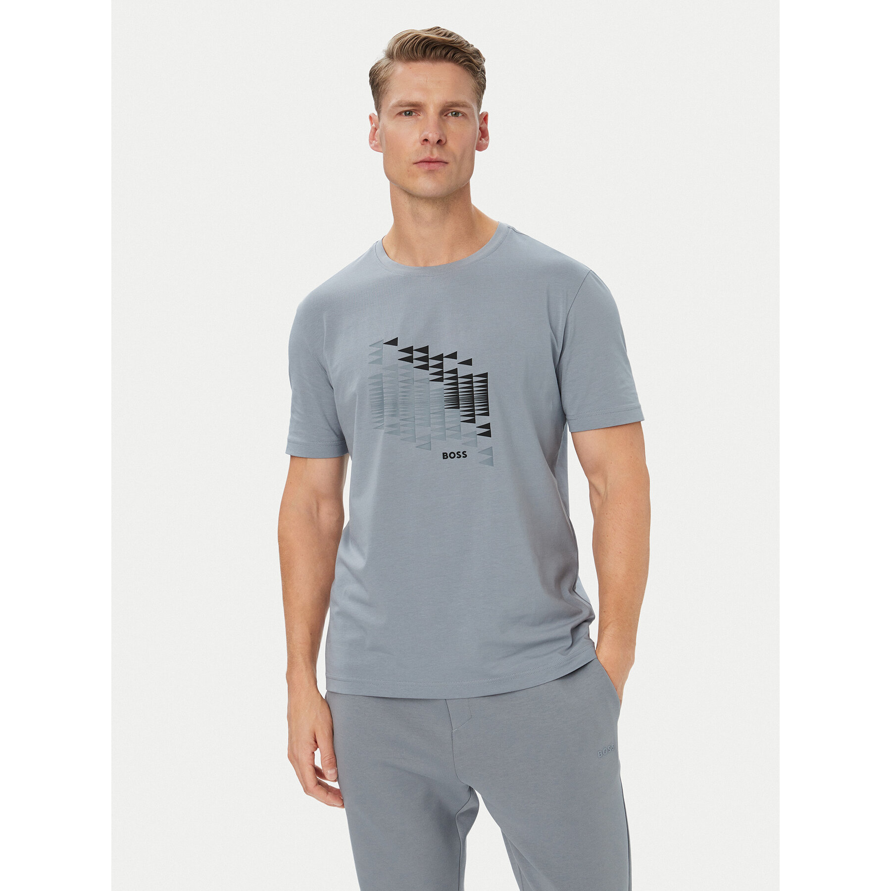 BOSS T-Shirt Network Flag 50566853 Grau Regular Fit