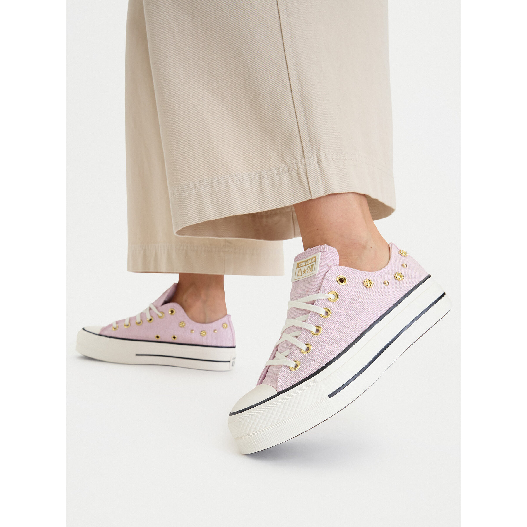 Modne superge Converse Chuck Taylor All Star Lift Platform Heathered Glam​ A17595C Roza