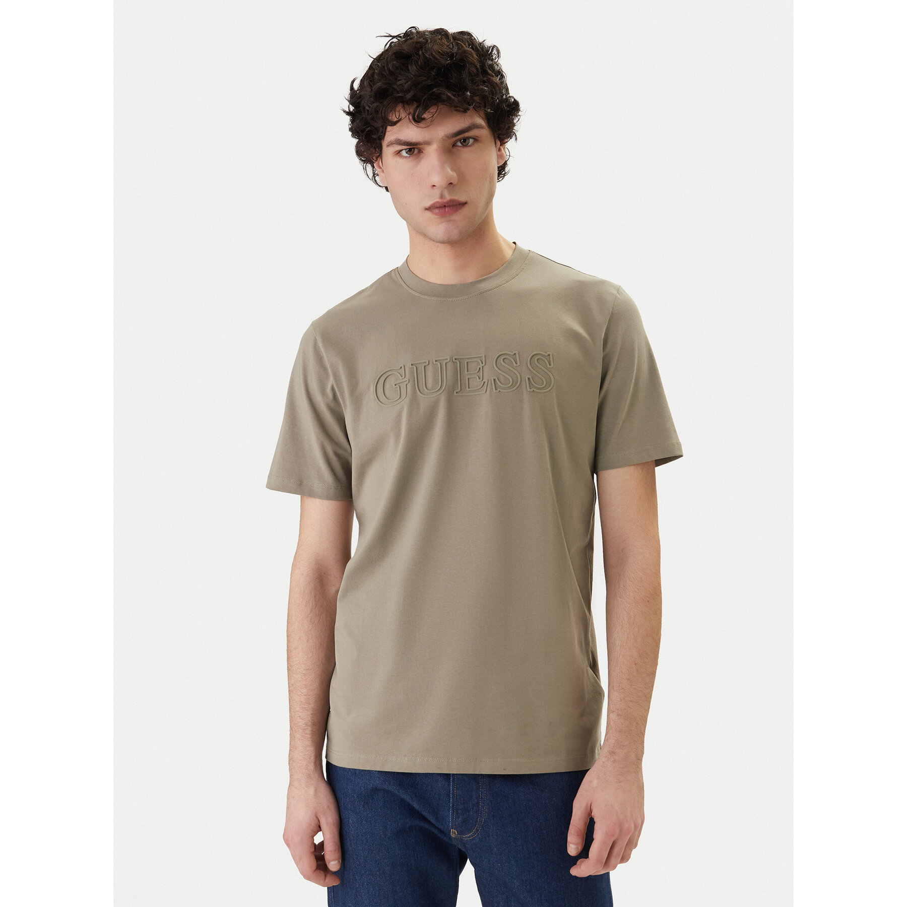 Guess T-Shirt Z2YI11 J1314 Khakifarben Regular Fit