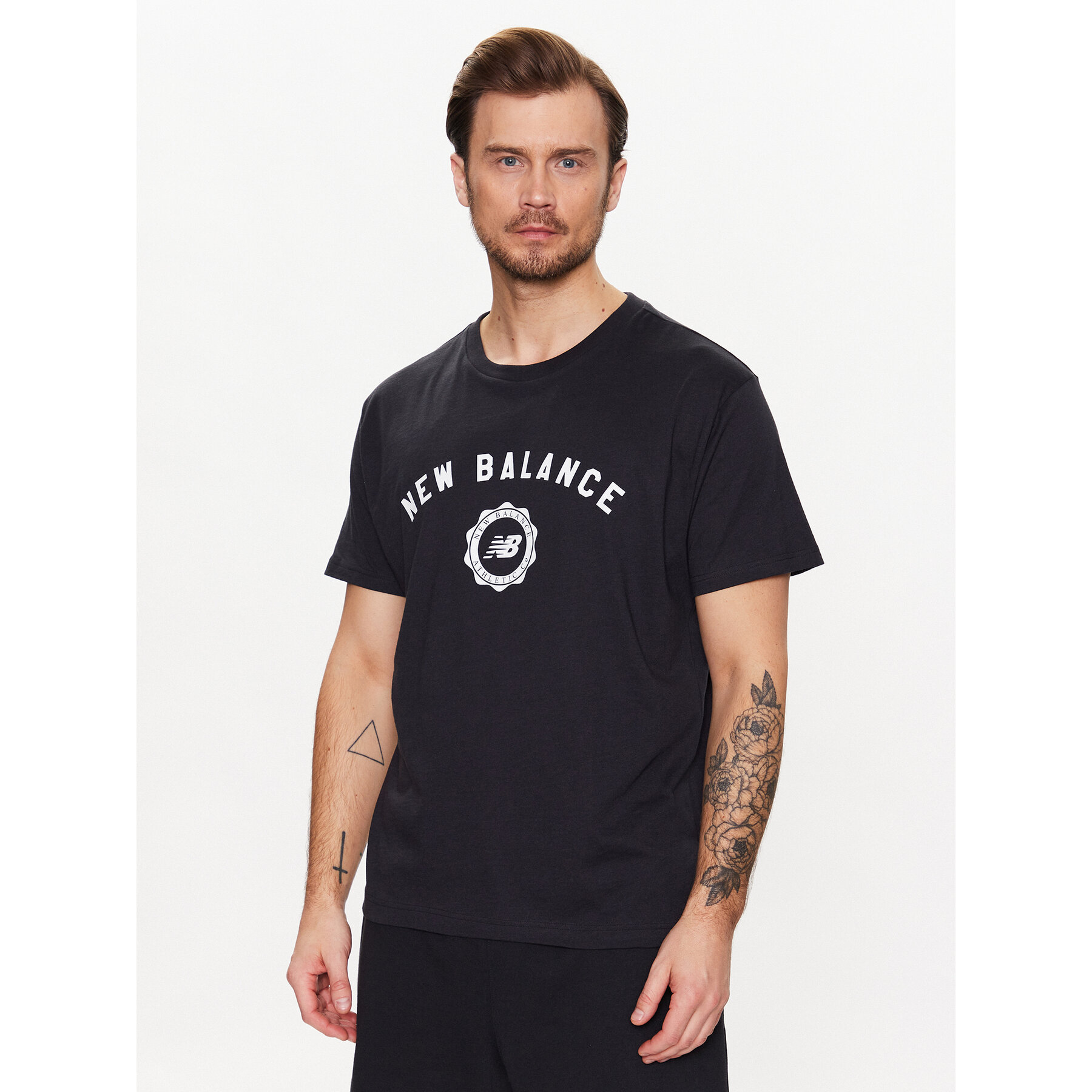 New Balance T-Shirt MT31904 Μαύρο Relaxed Fit