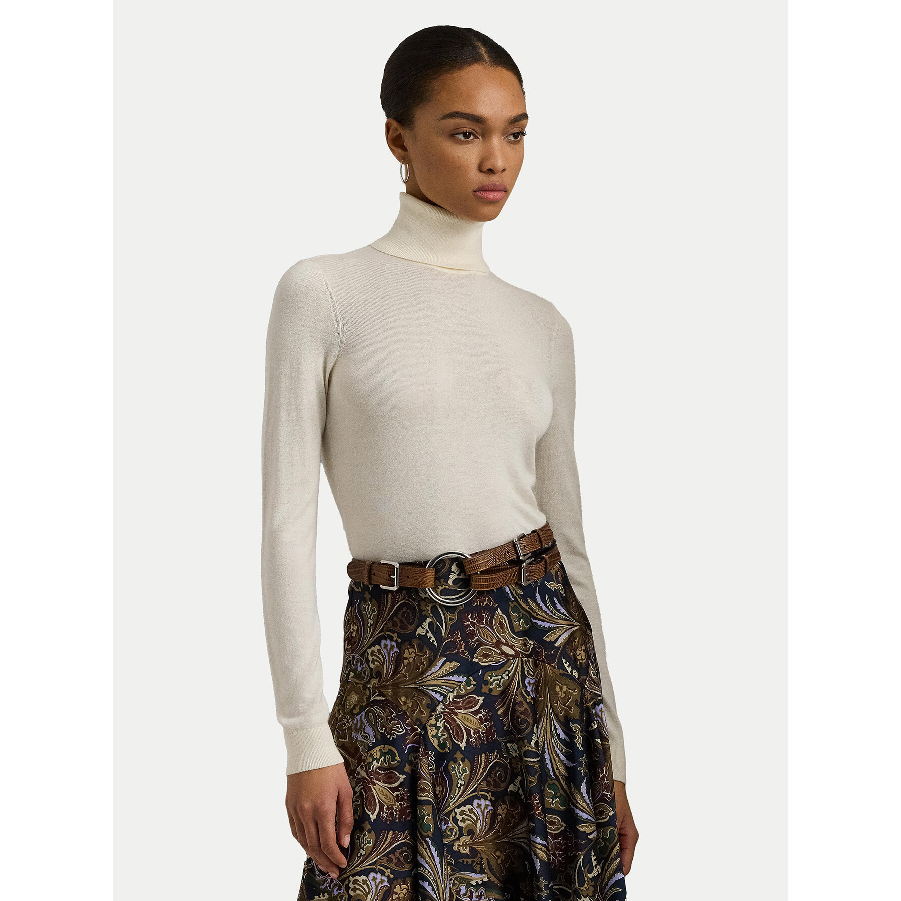 Lauren Ralph Lauren Rollkragenpullover 200940470001 Écru Slim Fit