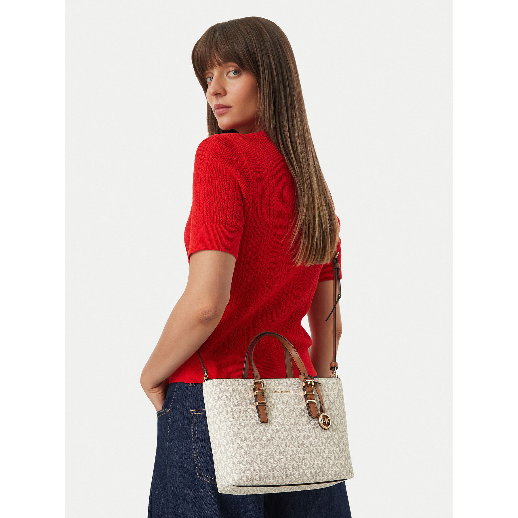 Kabelka MICHAEL Michael Kors 32S6GQNC0L Krémová