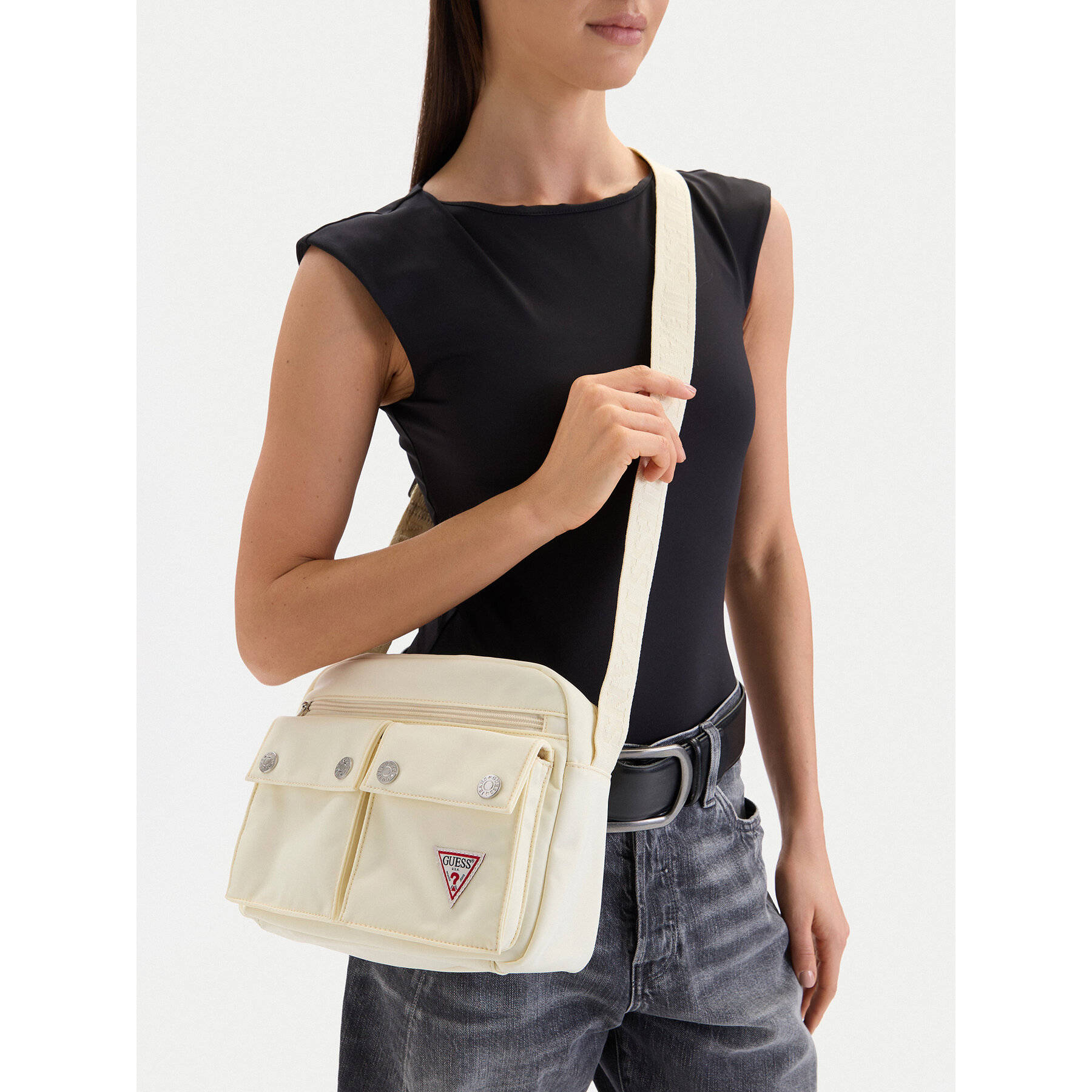 Τσάντα Guess Jeans CWBEO-GUESS-XC-002-09 Κρεμ