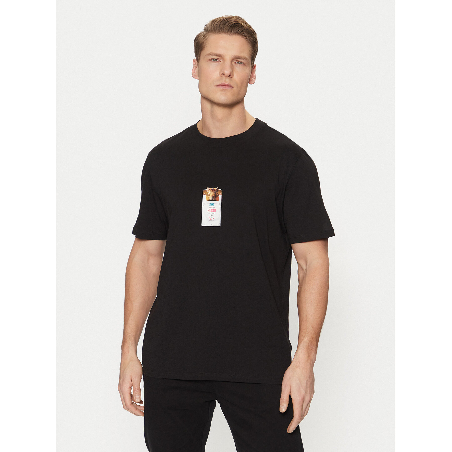 HUGO T-Shirt 50530683 Schwarz Regular Fit