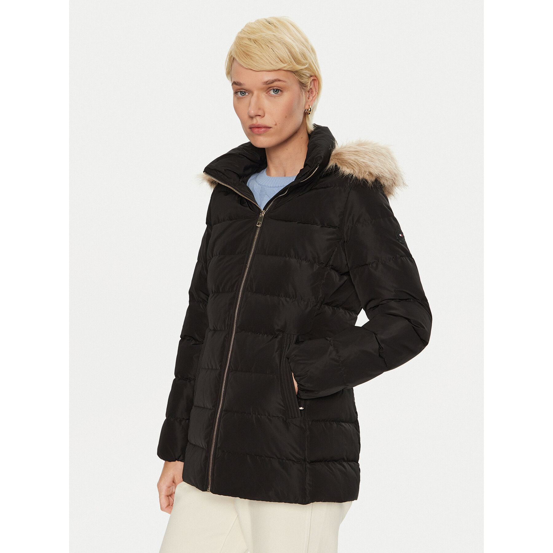 Tommy Hilfiger Daunenjacke WW0WW43600 Schwarz Regular Fit