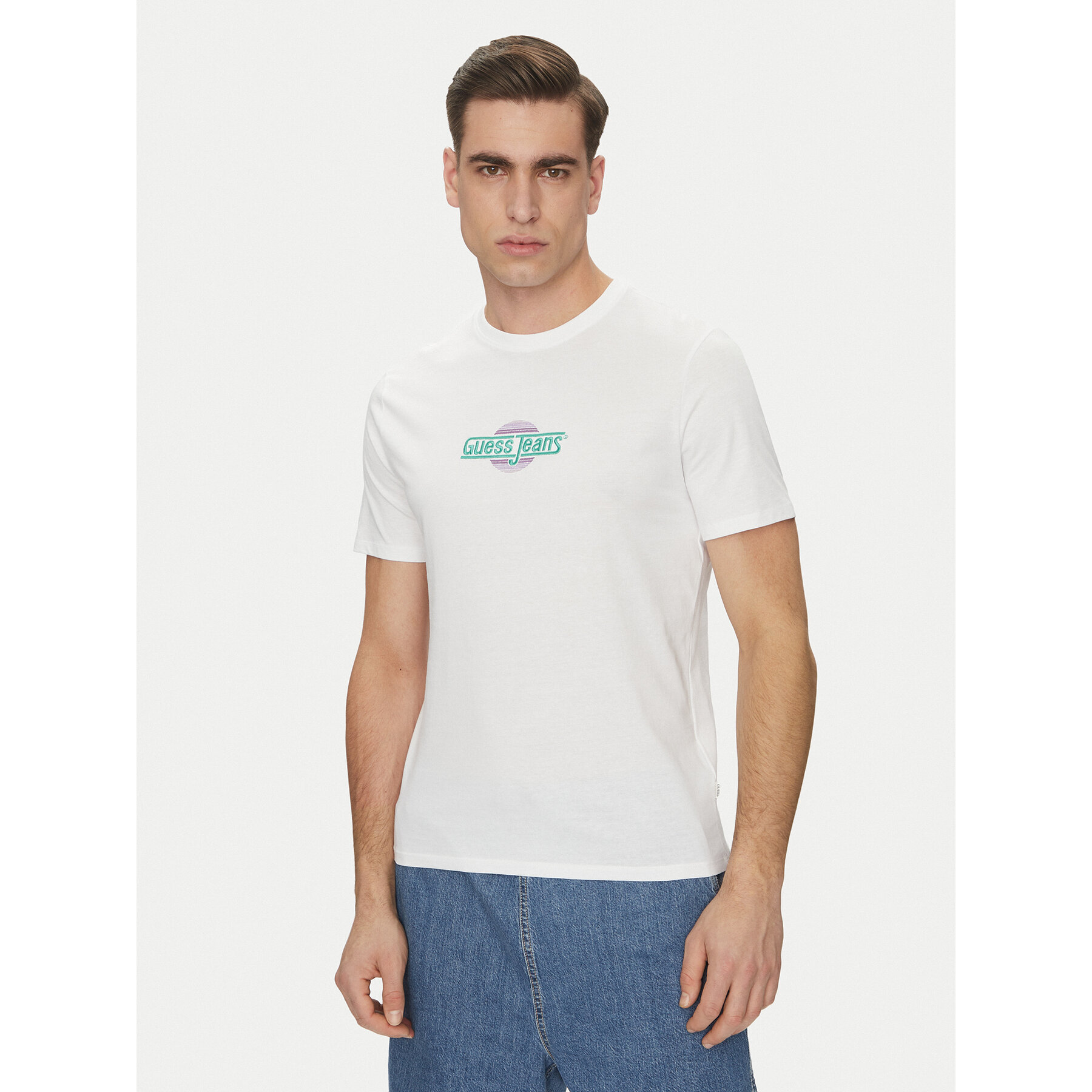 Guess Jeans Póló M5GI23 K8HM0 Fehér Slim Fit