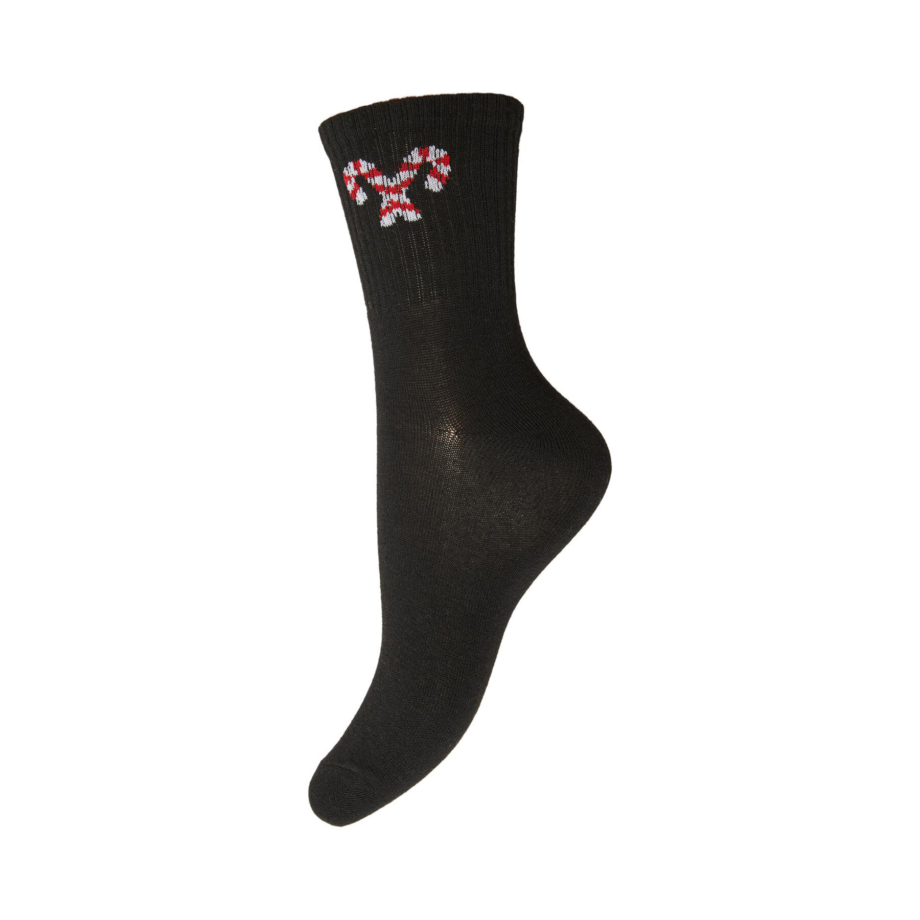 

Високі жіночі шкарпетки Pieces Ally Christmas 17132837 Black/Sugar Cane, Чорний