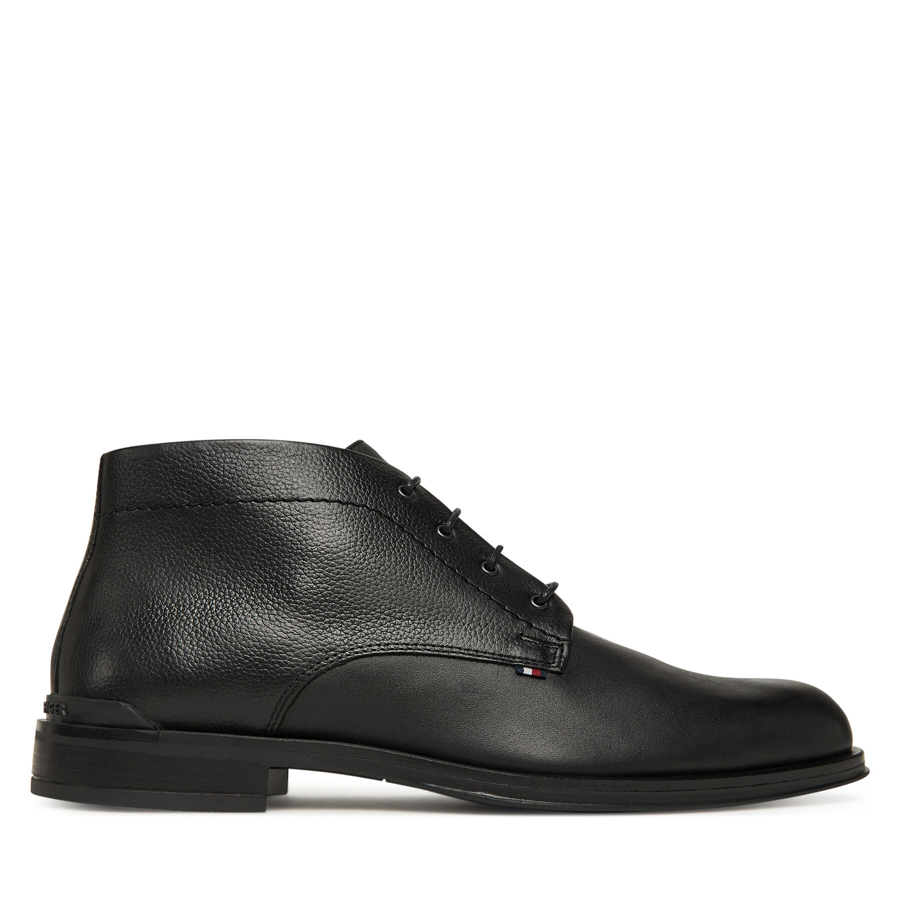 Gležnjarji Tommy Hilfiger Corporate Hilfiger Lth Boot FM0FM05697 Črna