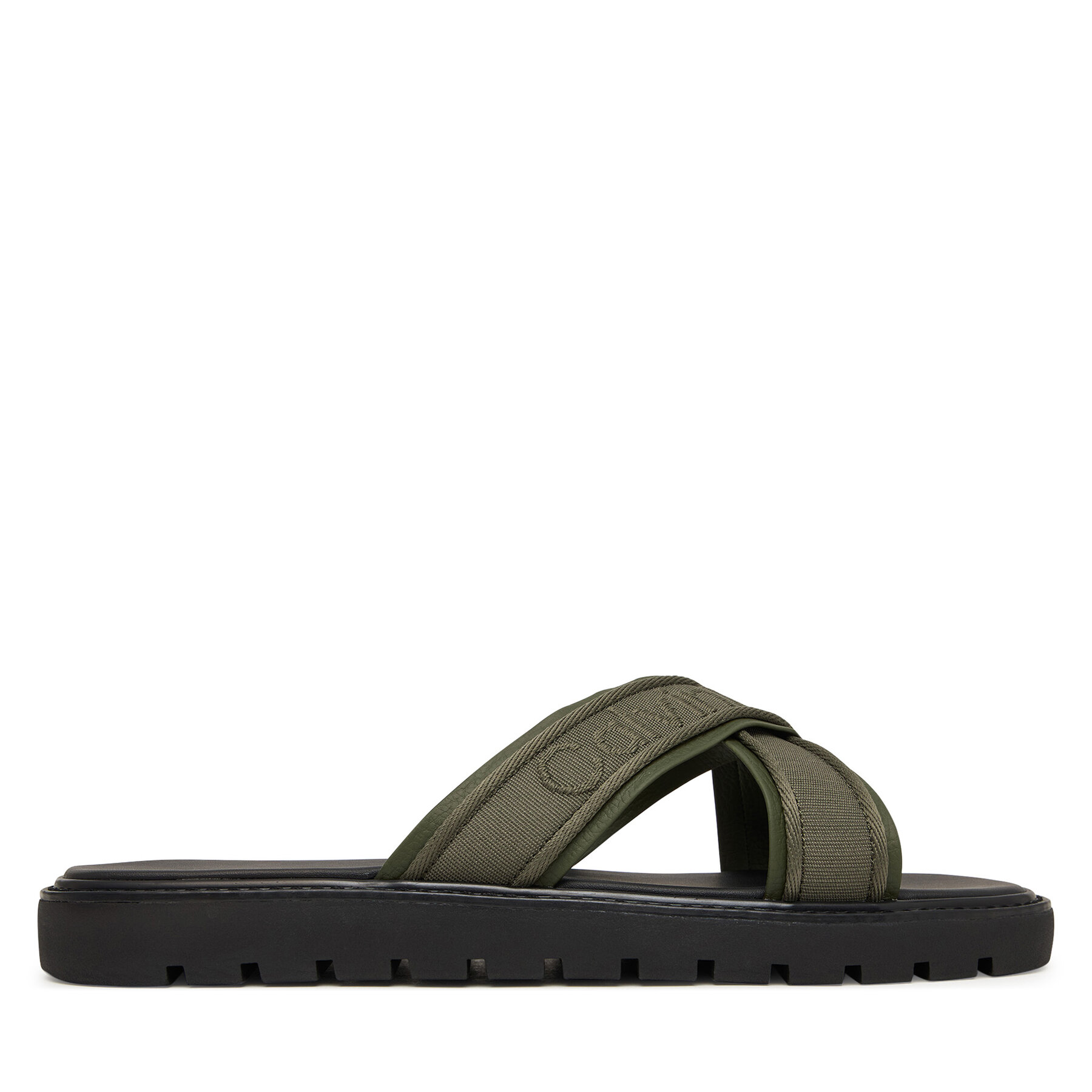 Παντόφλες Calvin Klein Sq Molded Sandal Xcross Wb HM0HM02101 Πράσινο