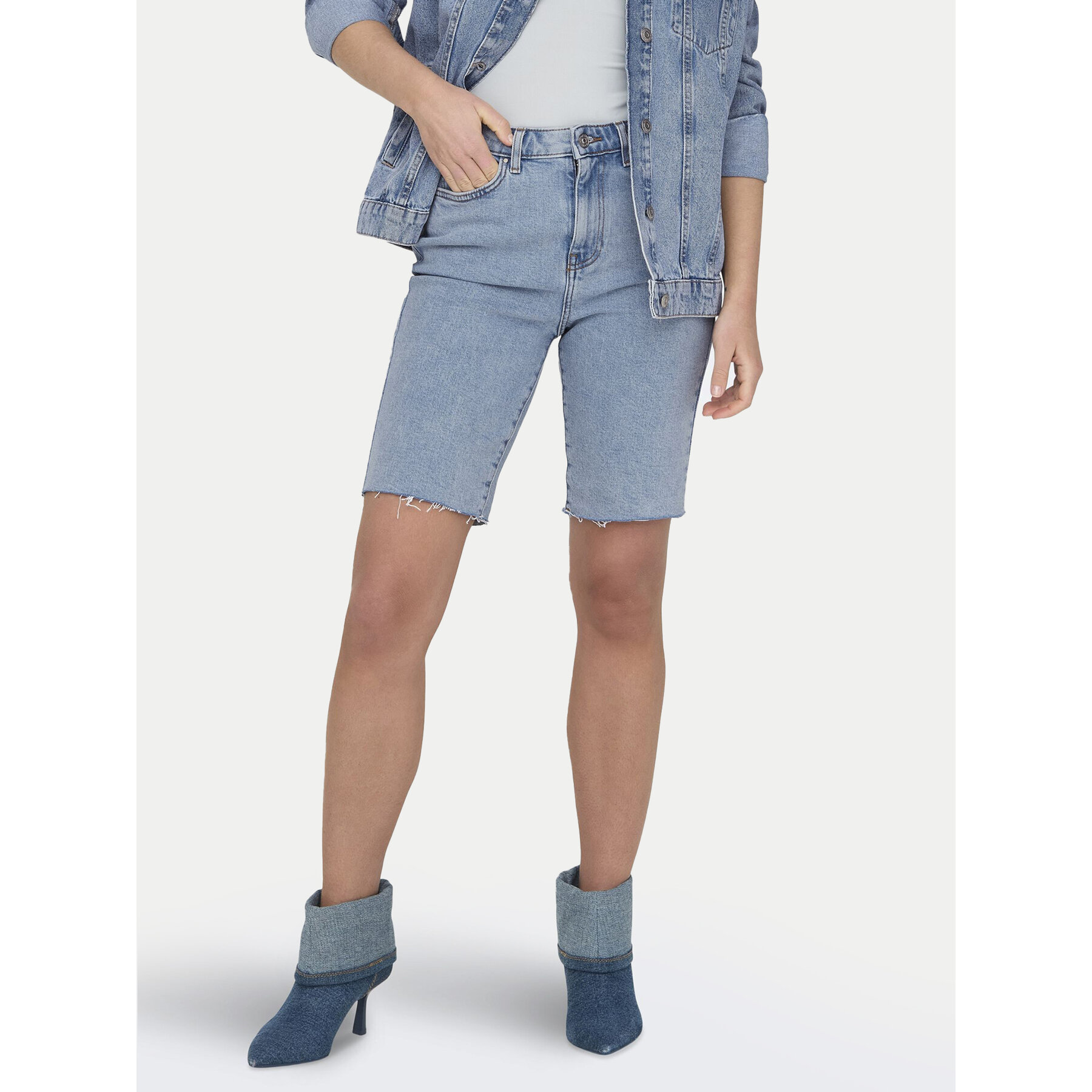 ONLY Jeansshorts Emily 15311259 Blau Straight Fit