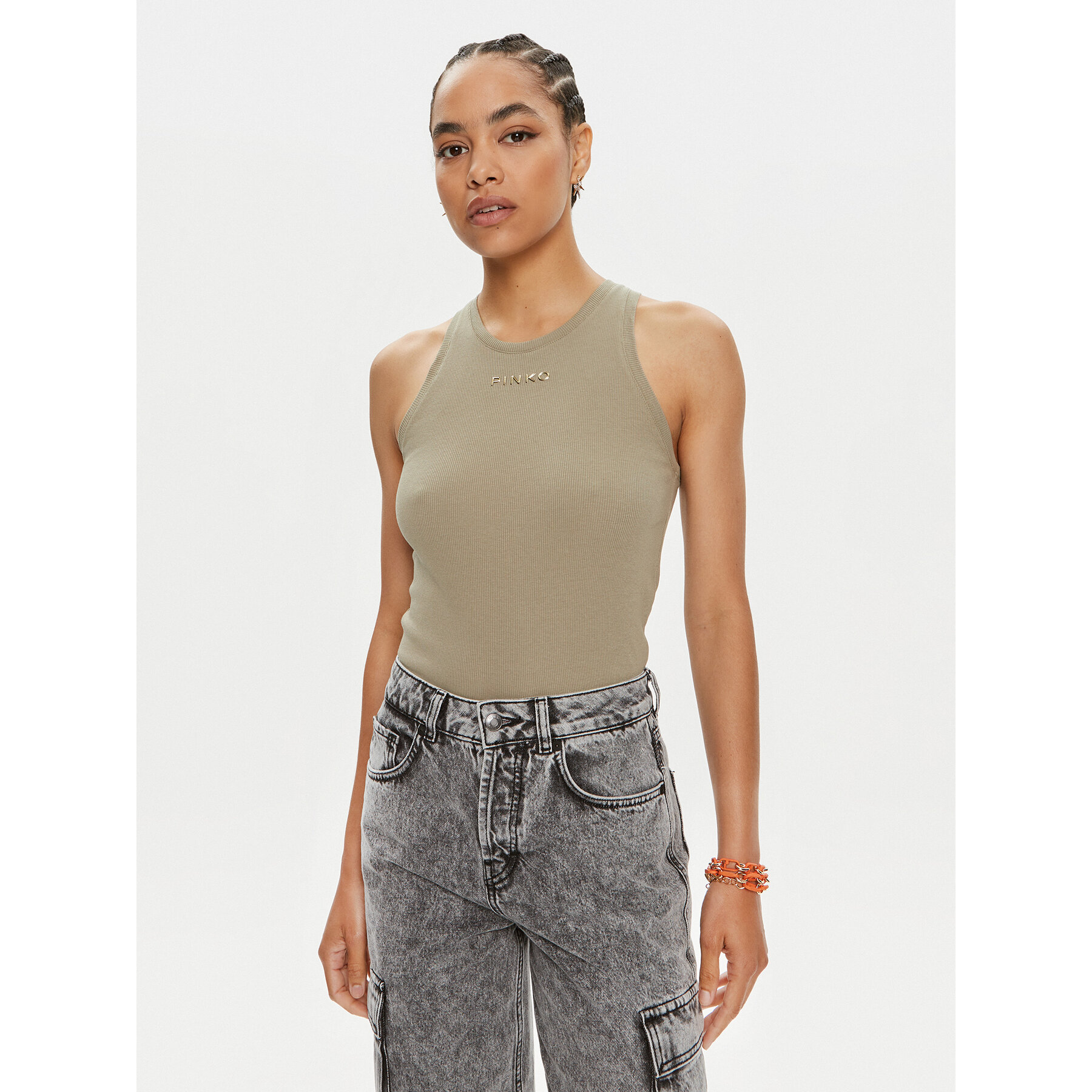 Pinko Τοπ Distinto 100822 A15E Πράσινο Slim Fit