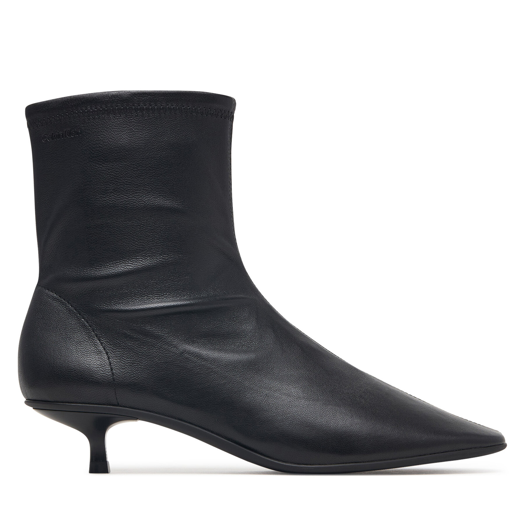 Škornji Calvin Klein Round Kitt Heel Ankle Boot Nappa HW0HW03169 Črna
