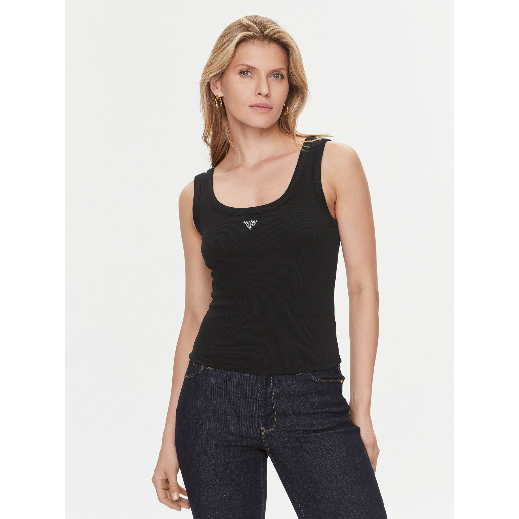 Guess Felső W3YP68 KA0H1 Fekete Regular Fit