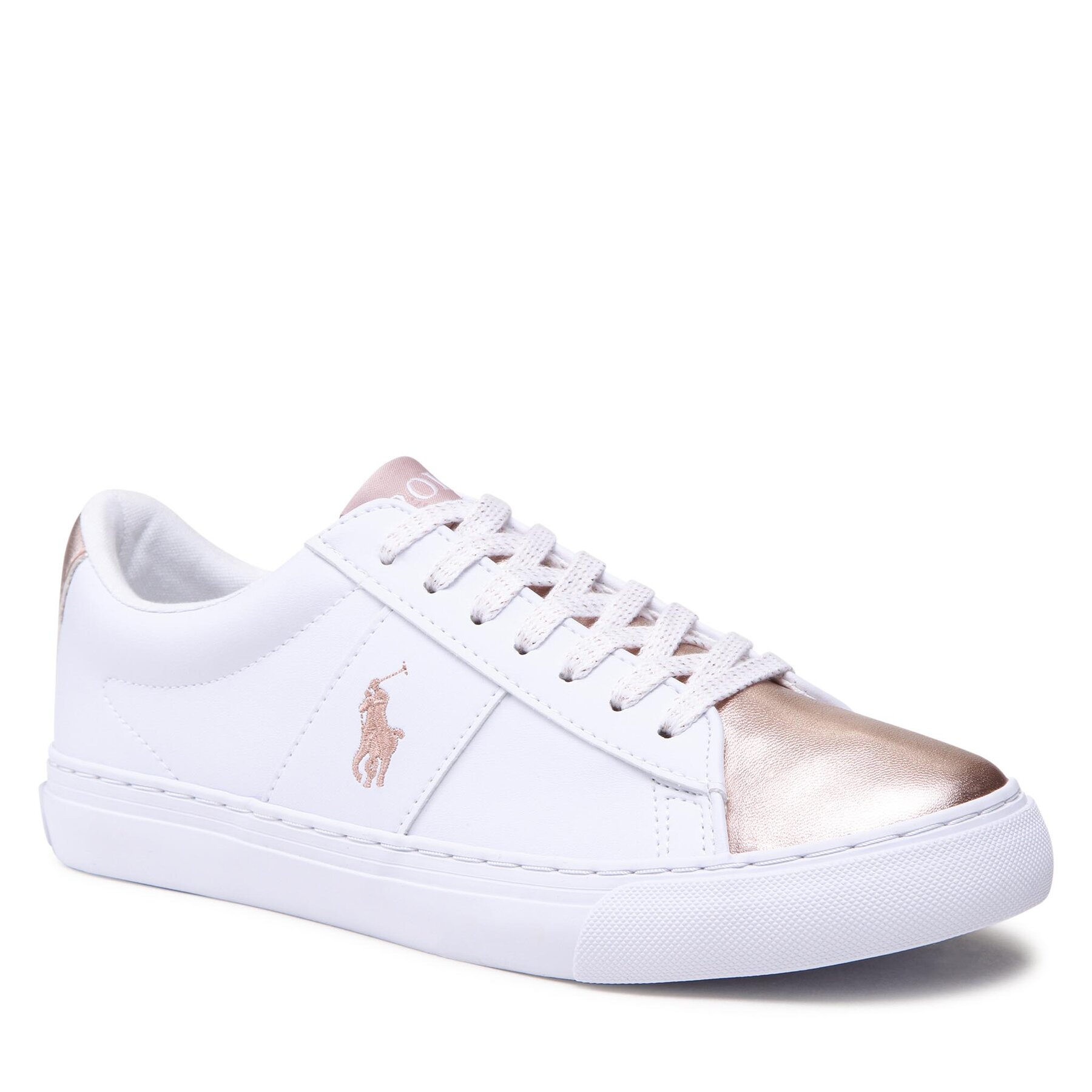 Sneakers Polo Ralph Lauren Sayer RF104122 White Smooth/Rose Gold Metallic w/ Rose PP epantofi-Copii-Fete-Pantofi imagine super redus 2022