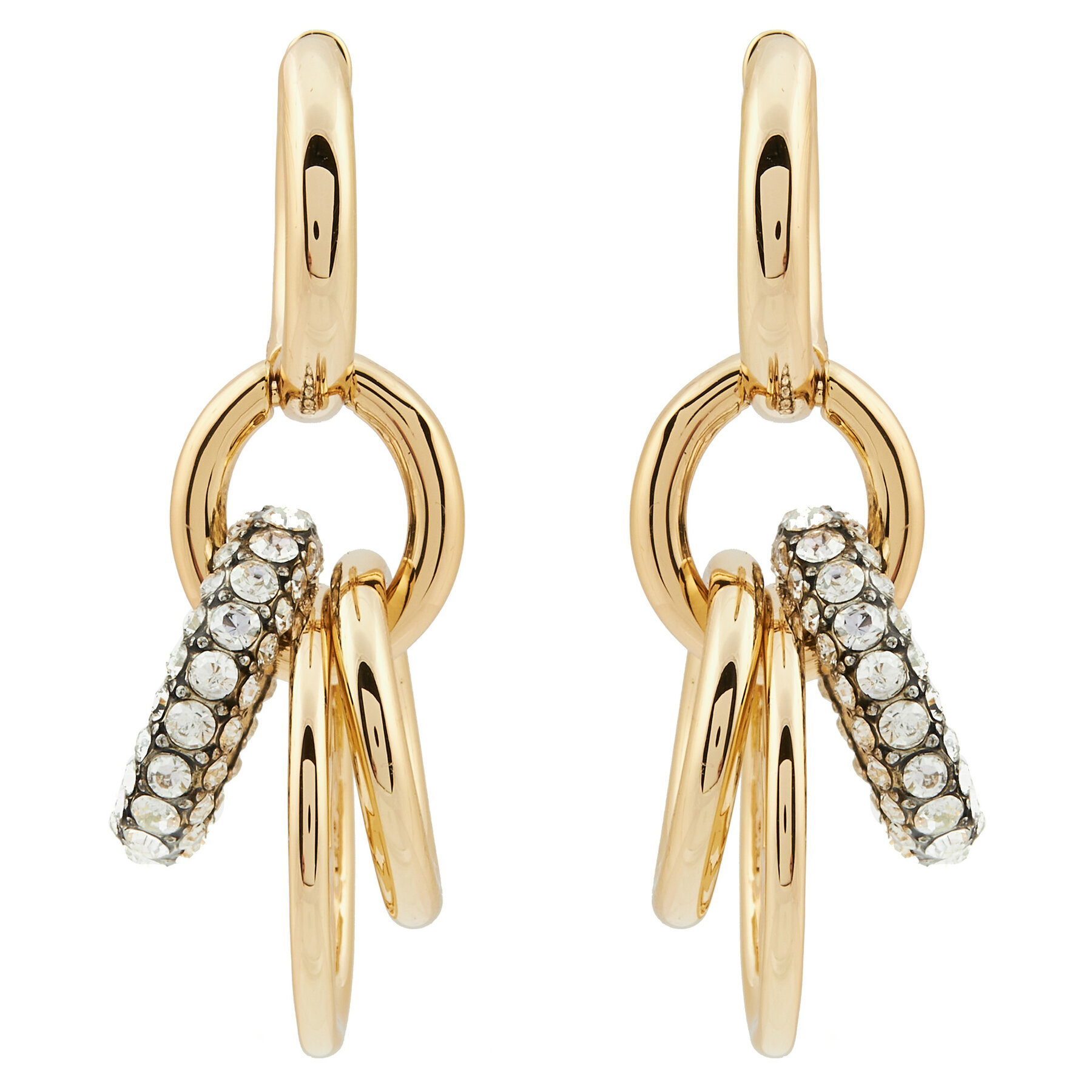 Cercei Tory Burch Miller Pave Interlocking Earring 160179 Auriu