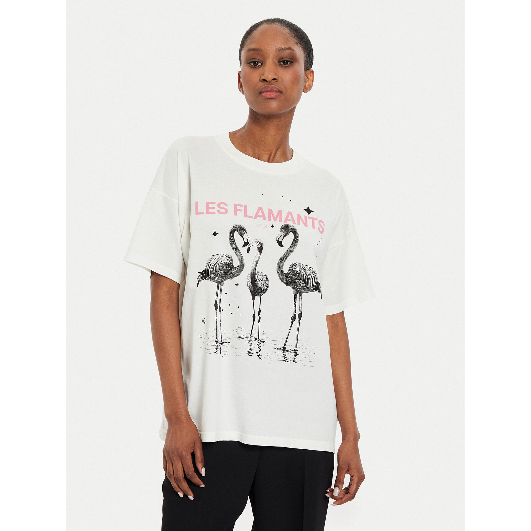 ViCOLO T-Shirt RB0911 Εκρού Regular Fit