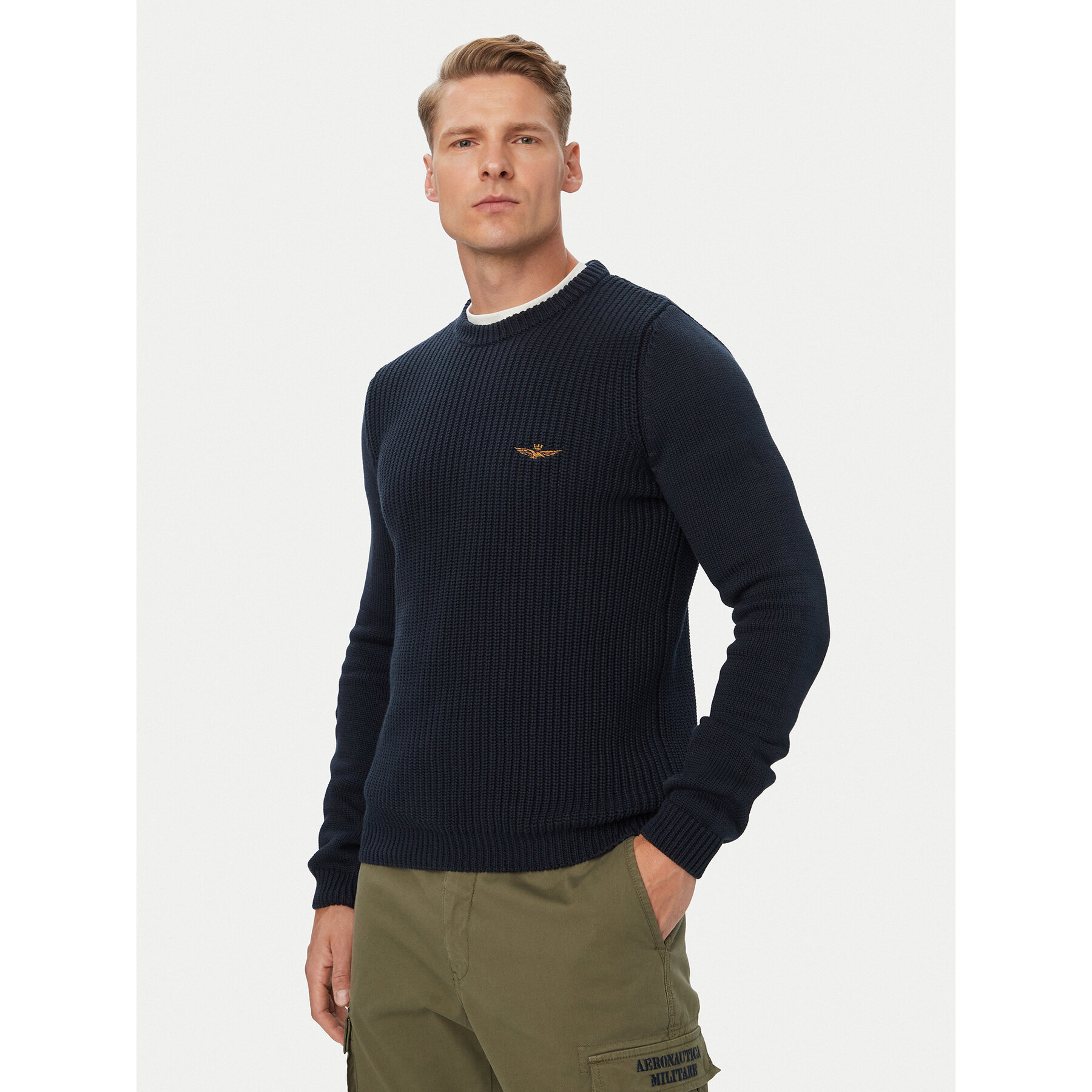 Aeronautica Militare Pullover 262MA1571UL00409 Dunkelblau Regular Fit