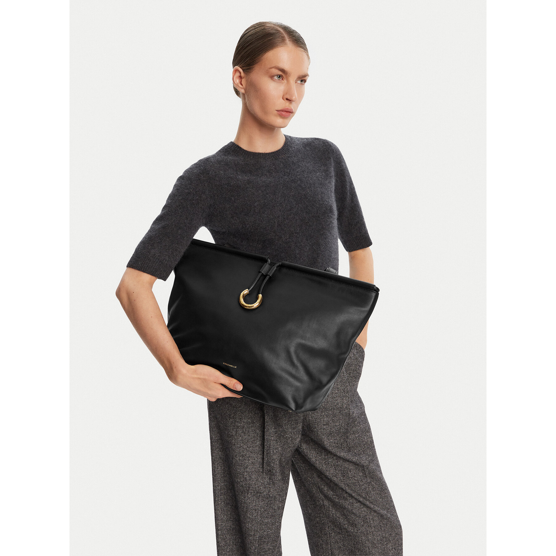 Geantă Coccinelle Bag Smoth L E1 T1F 11 01 01 Negru