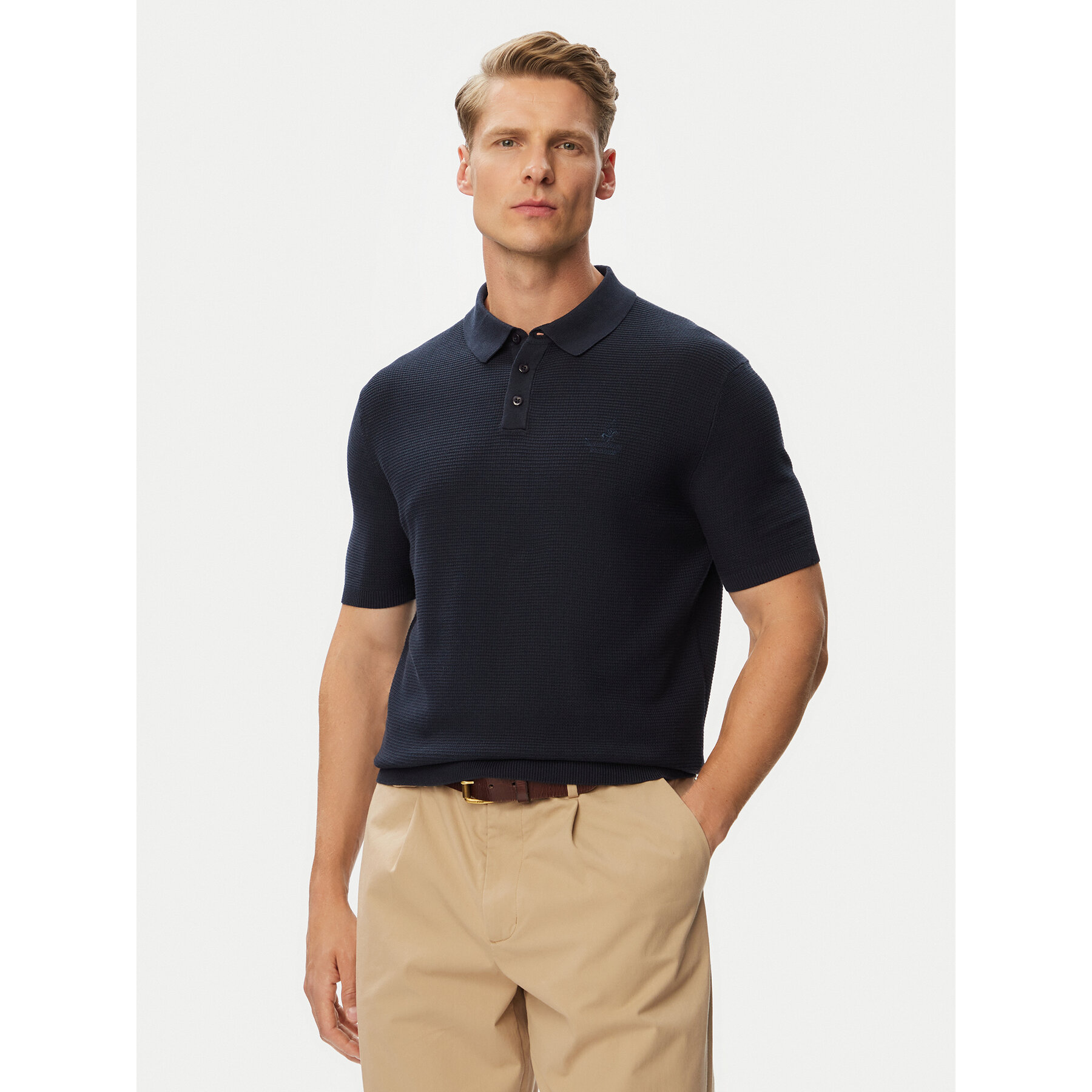Beverly Hills Polo Club Poloshirt P-SS26M-M7280NVY Dunkelblau Regular Fit