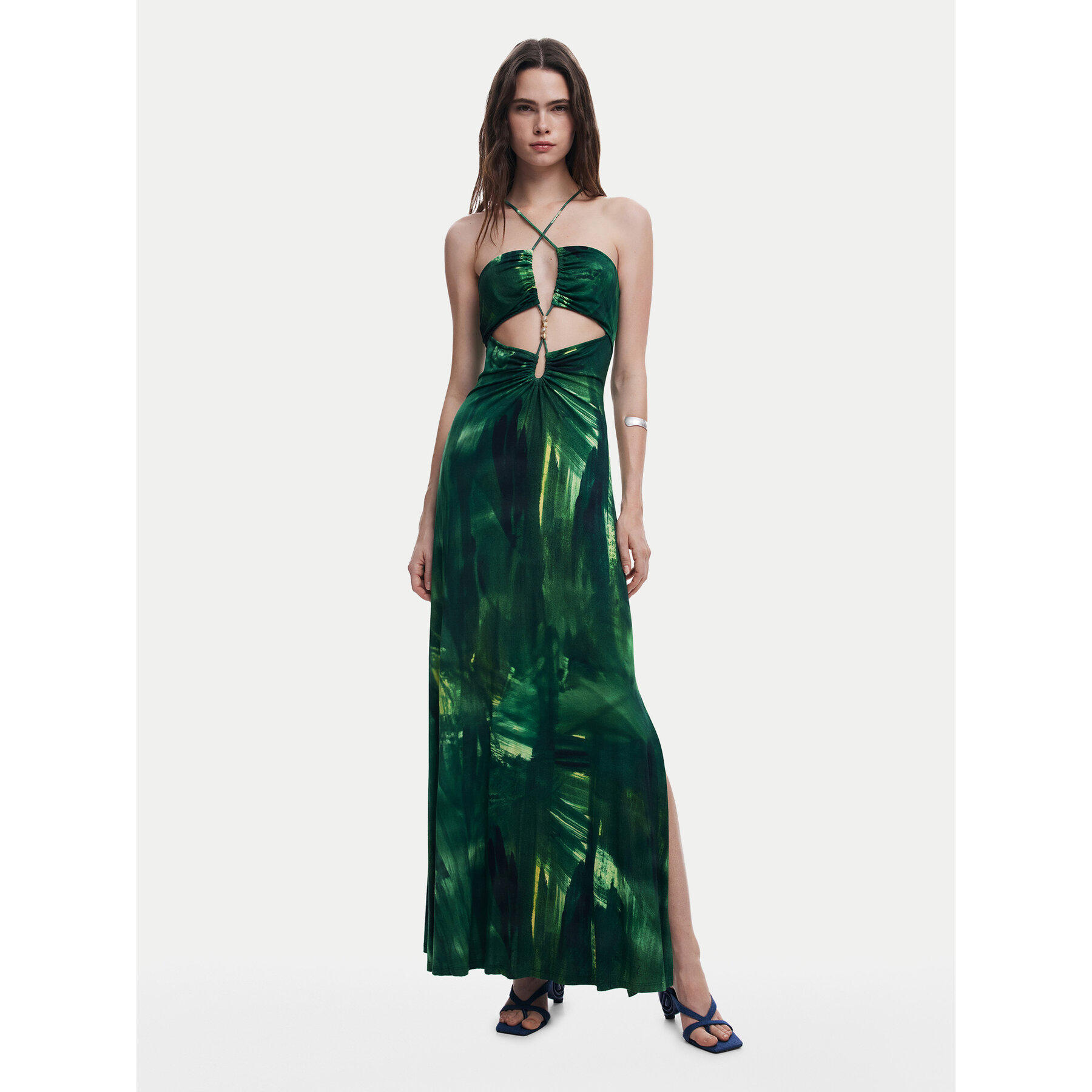 Desigual Sommerkleid Montpellier 25SWVK55 Grün Slim Fit