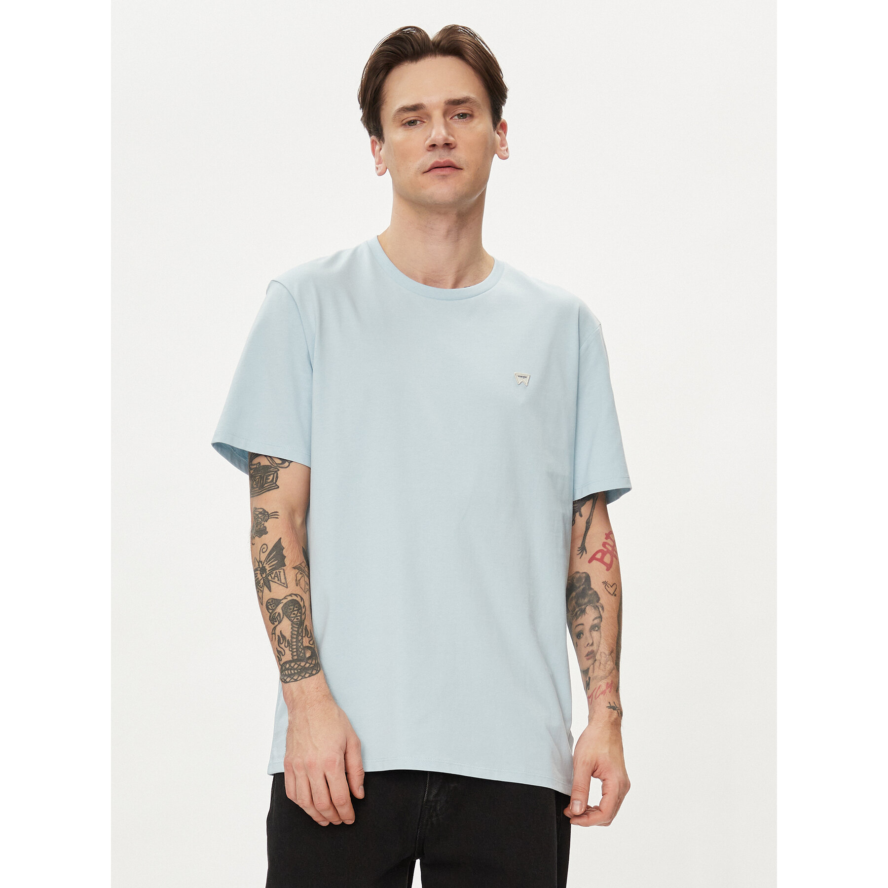 Wrangler T-shirt Sign Off 112350436 Blu Regular Fit