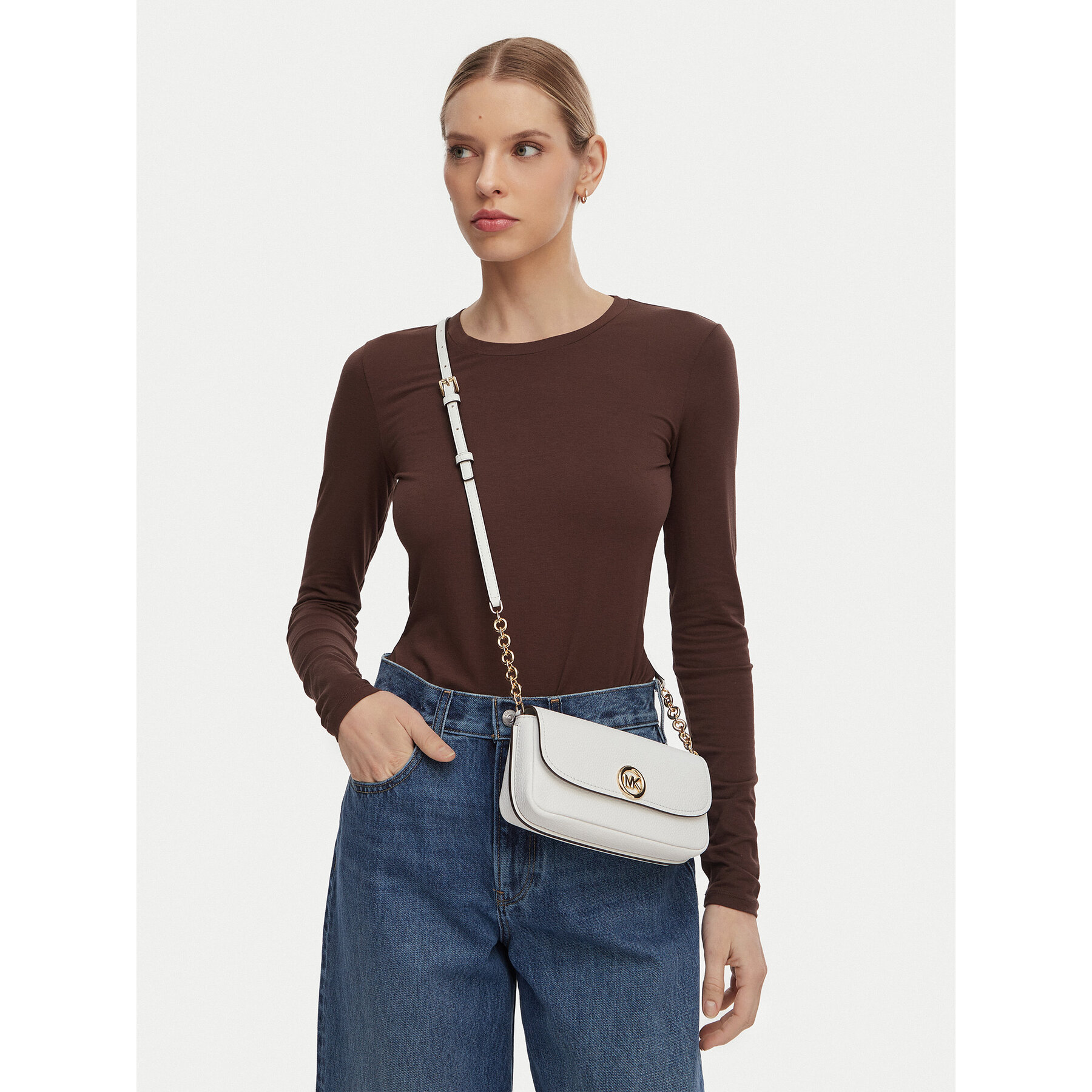 Geantă MICHAEL Michael Kors 32S6GY5C5L Alb