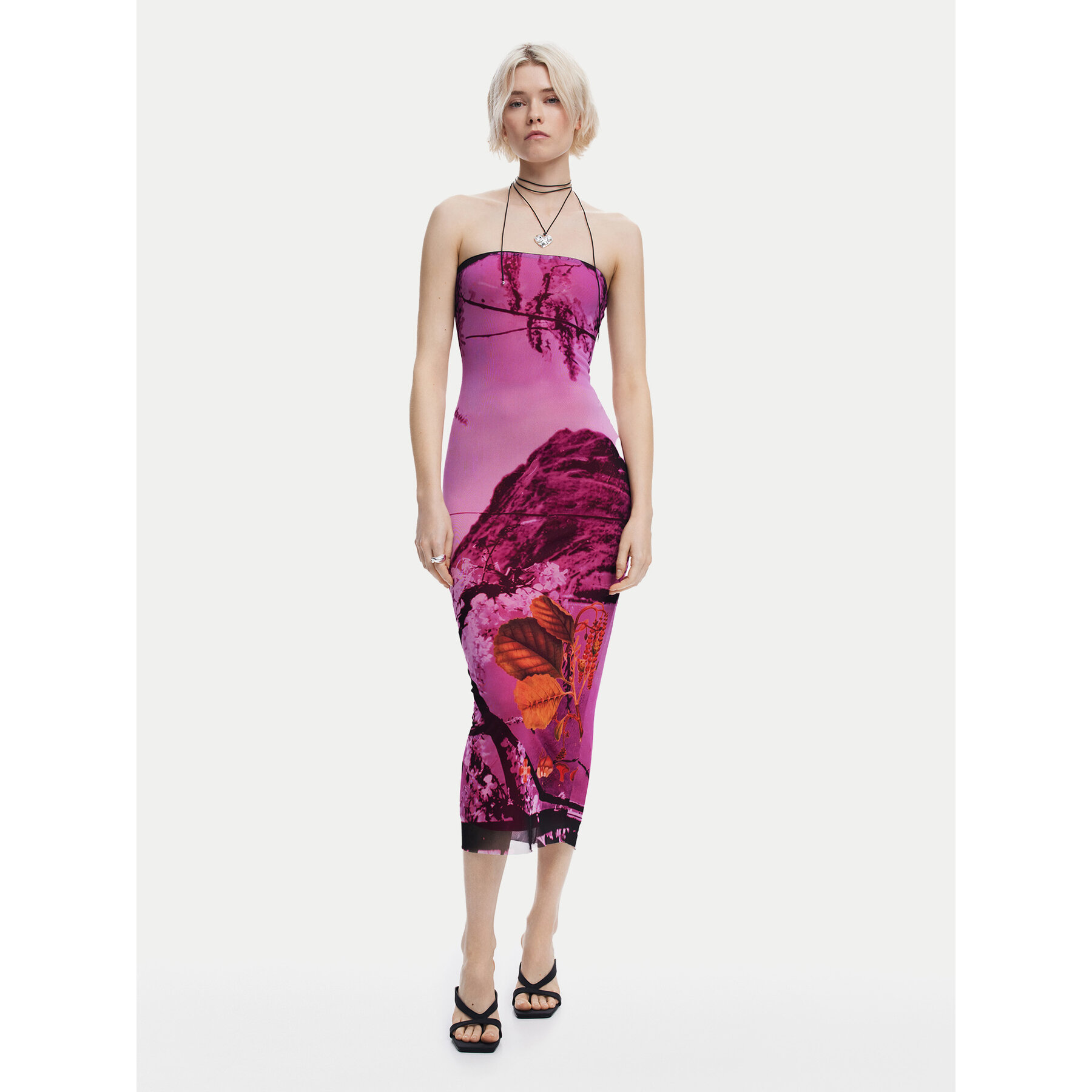 Desigual Sommerkleid Lakecomo 25SWVK39 Rosa Slim Fit