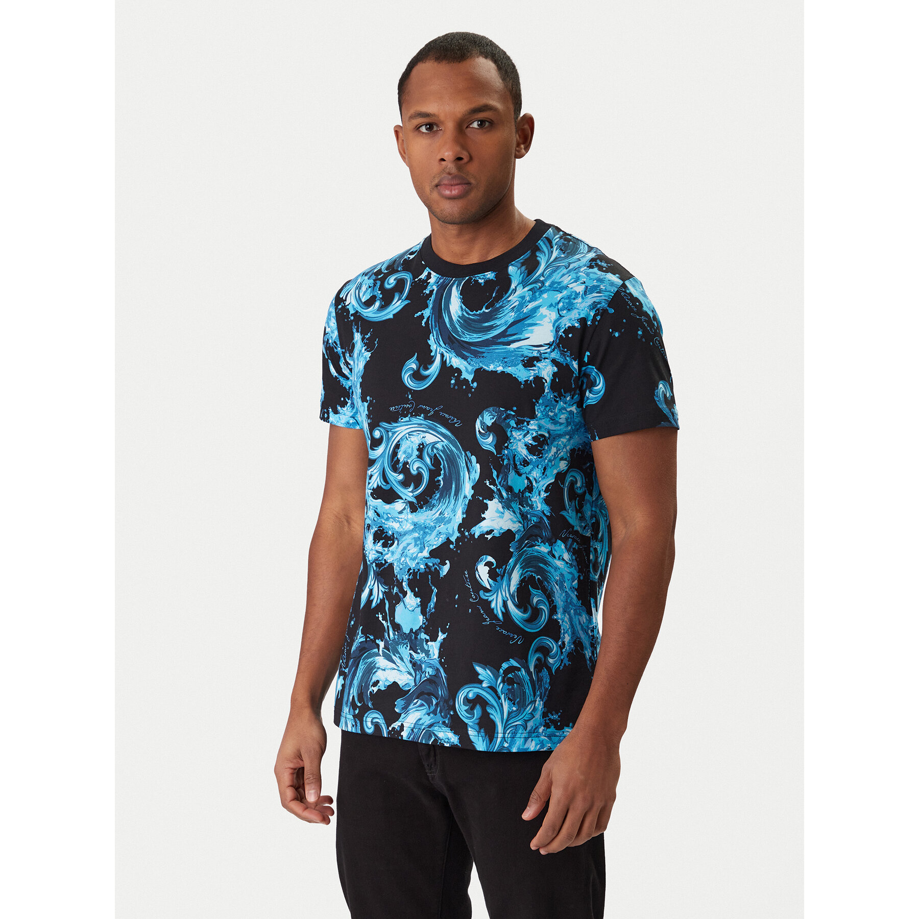 Versace Jeans Couture T-shirt 80GAH6S0 JS543 Plava Regular Fit