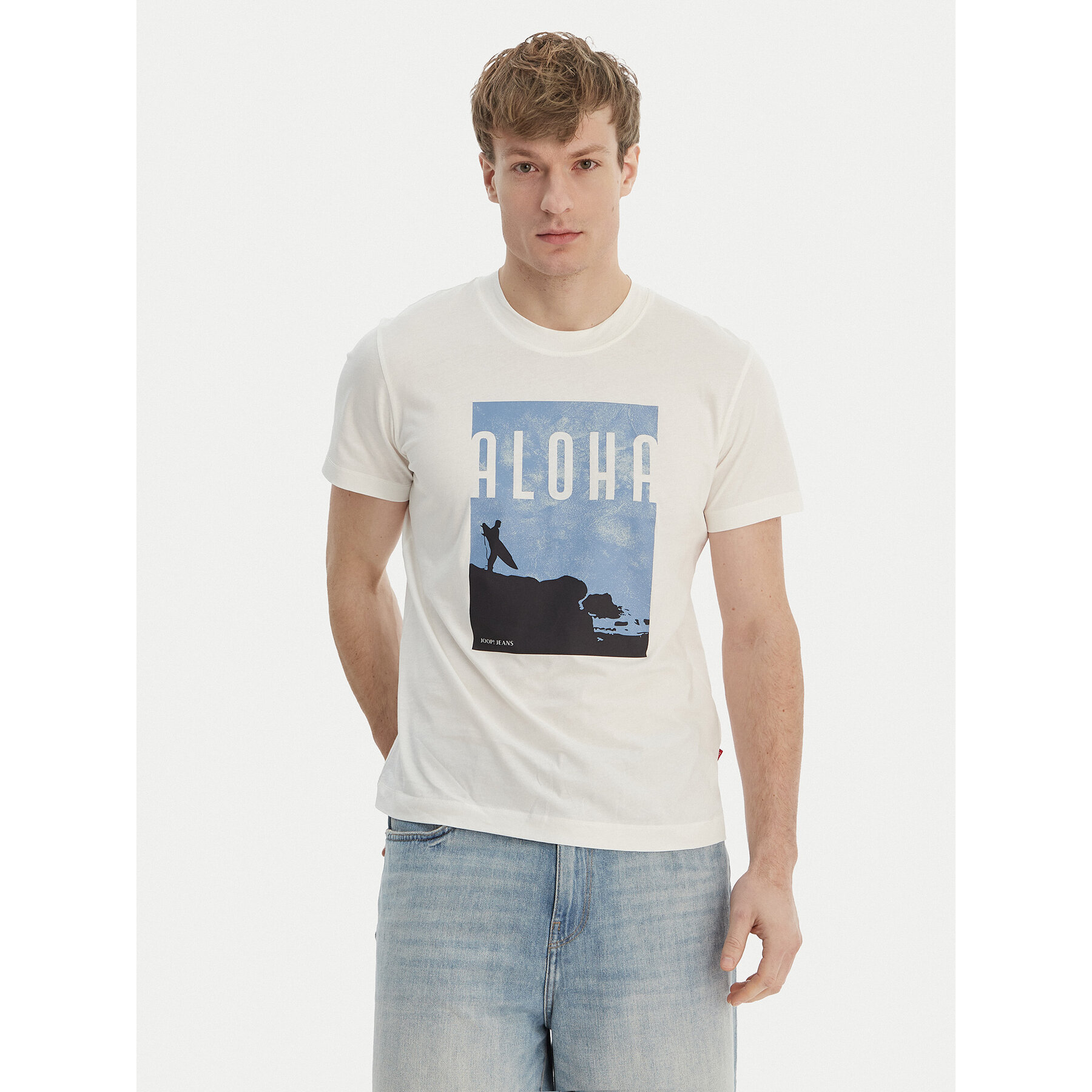 JOOP! Jeans T-Shirt JJJ-Lanakila 30101983 Écru Regular Fit