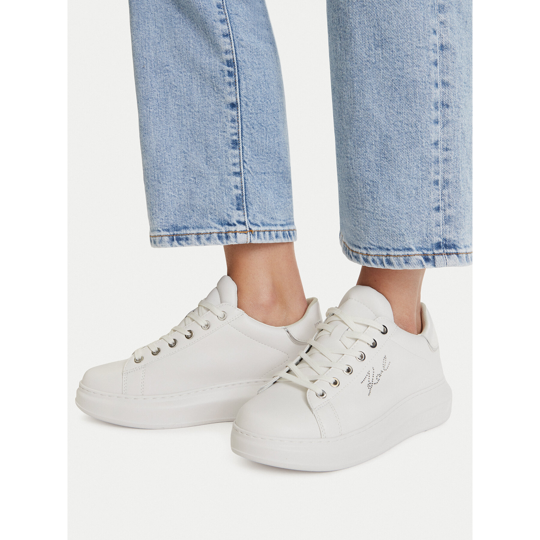 Sneakersy KARL LAGERFELD Kapri KL62518 Biela
