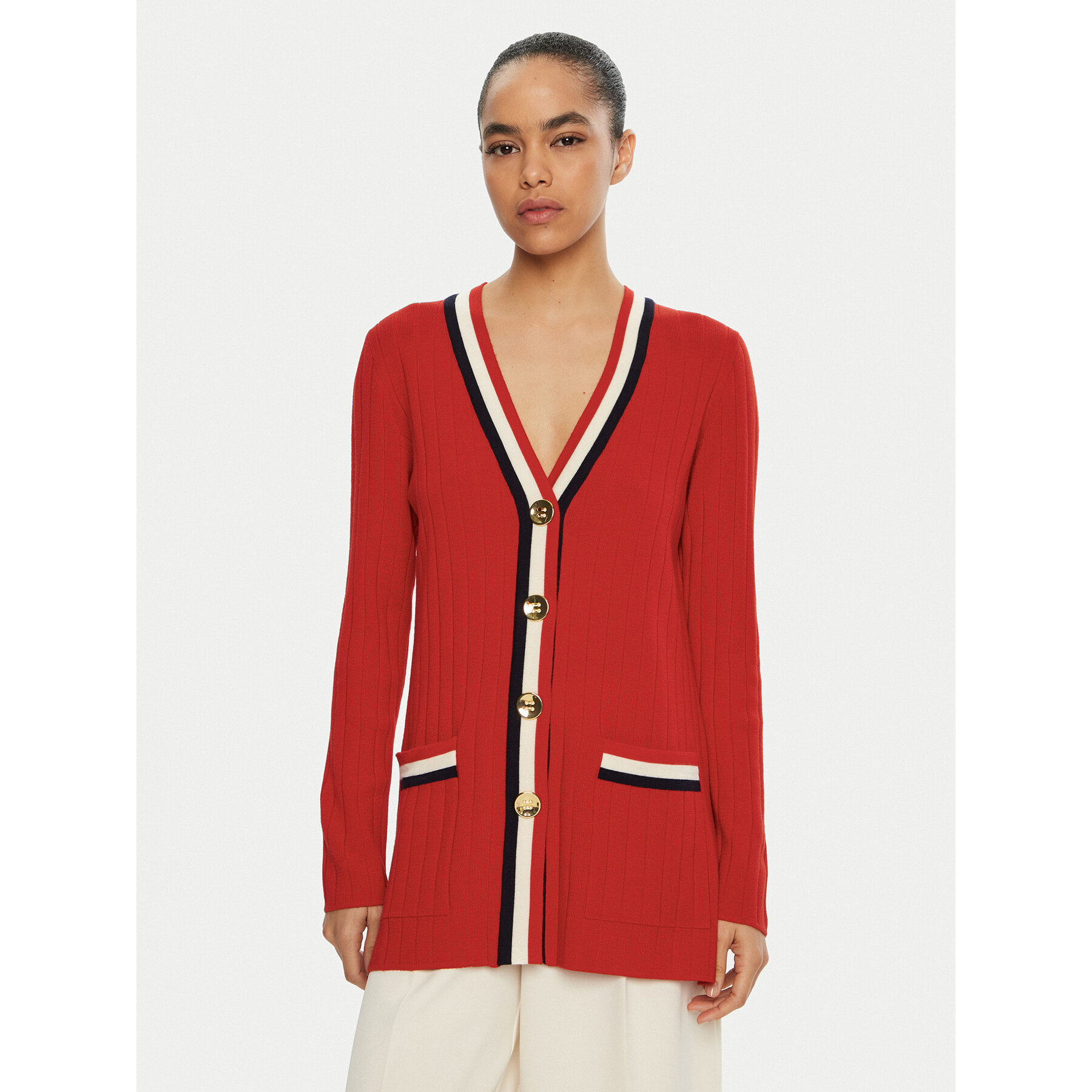 Luisa Spagnoli Strickjacke Magistro 58593 Rot Regular Fit
