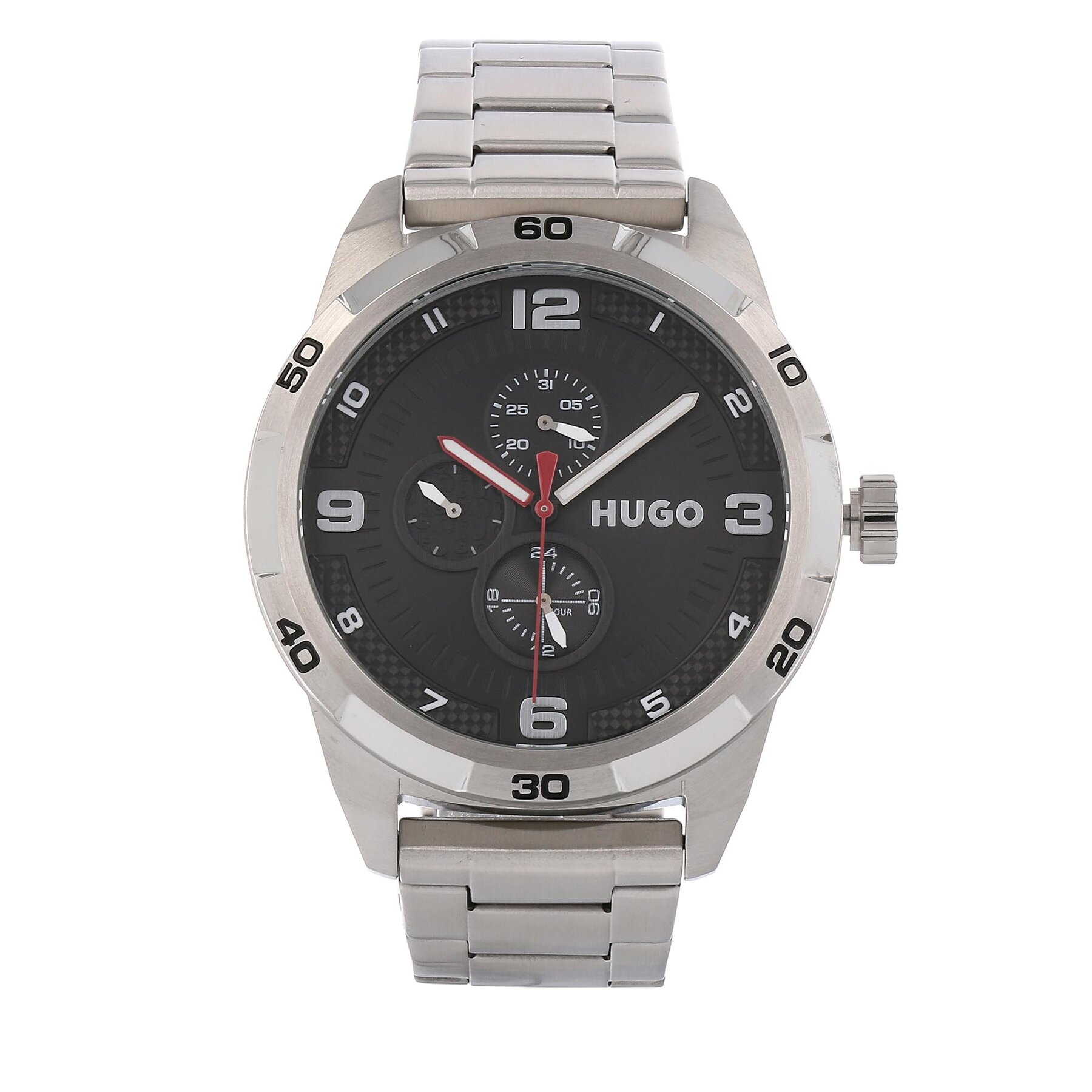 HUGO Ρολόι Hugo Grip 1530276 Ασημί