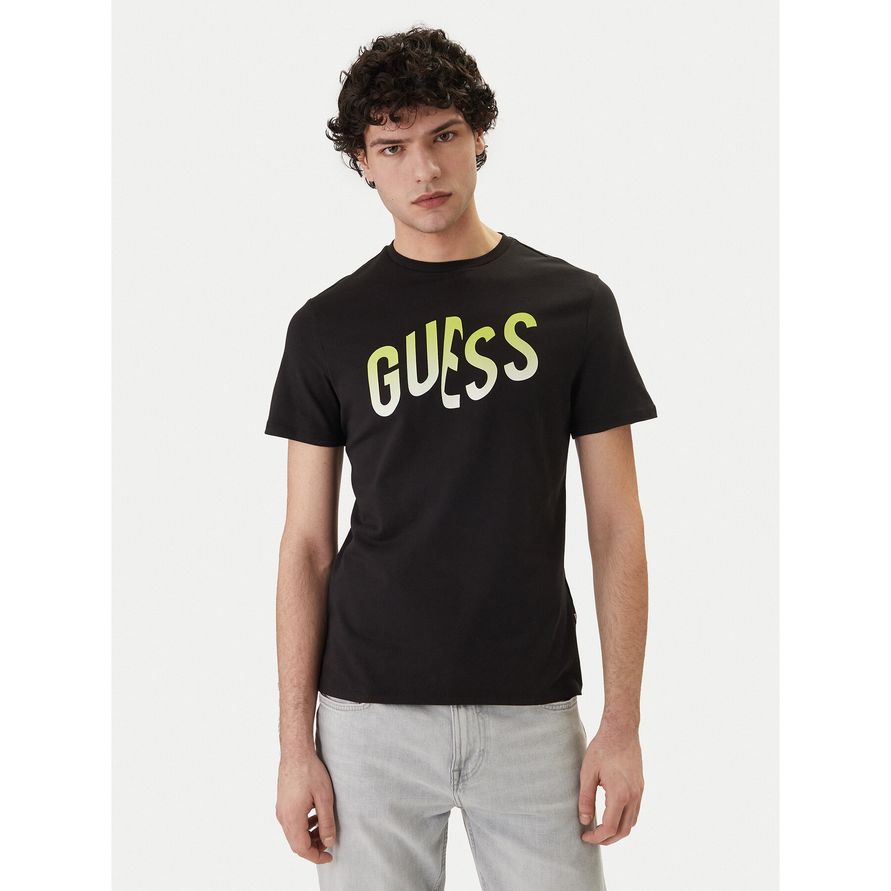Guess Majica F6GI02 J1314 Črna Slim Fit