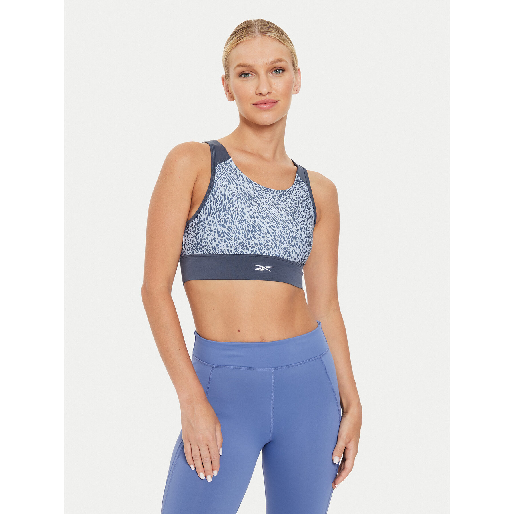 Reebok Σουτιέν τοπ Running AOP 100076052 Γκρι Regular Fit