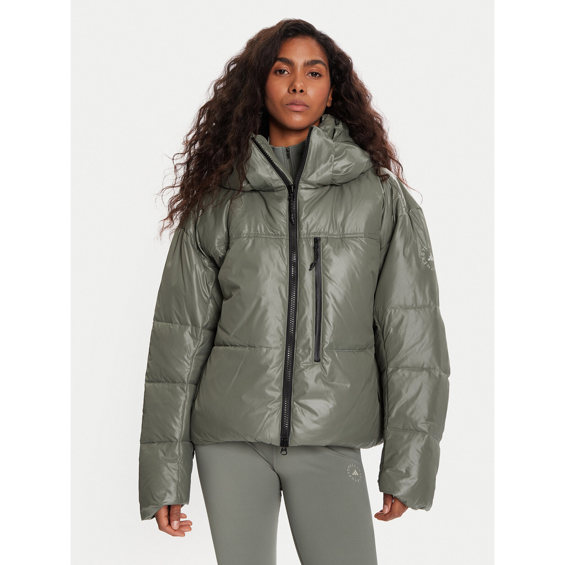 adidas by Stella McCartney Winterjacke JX4339 Grün Loose Fit