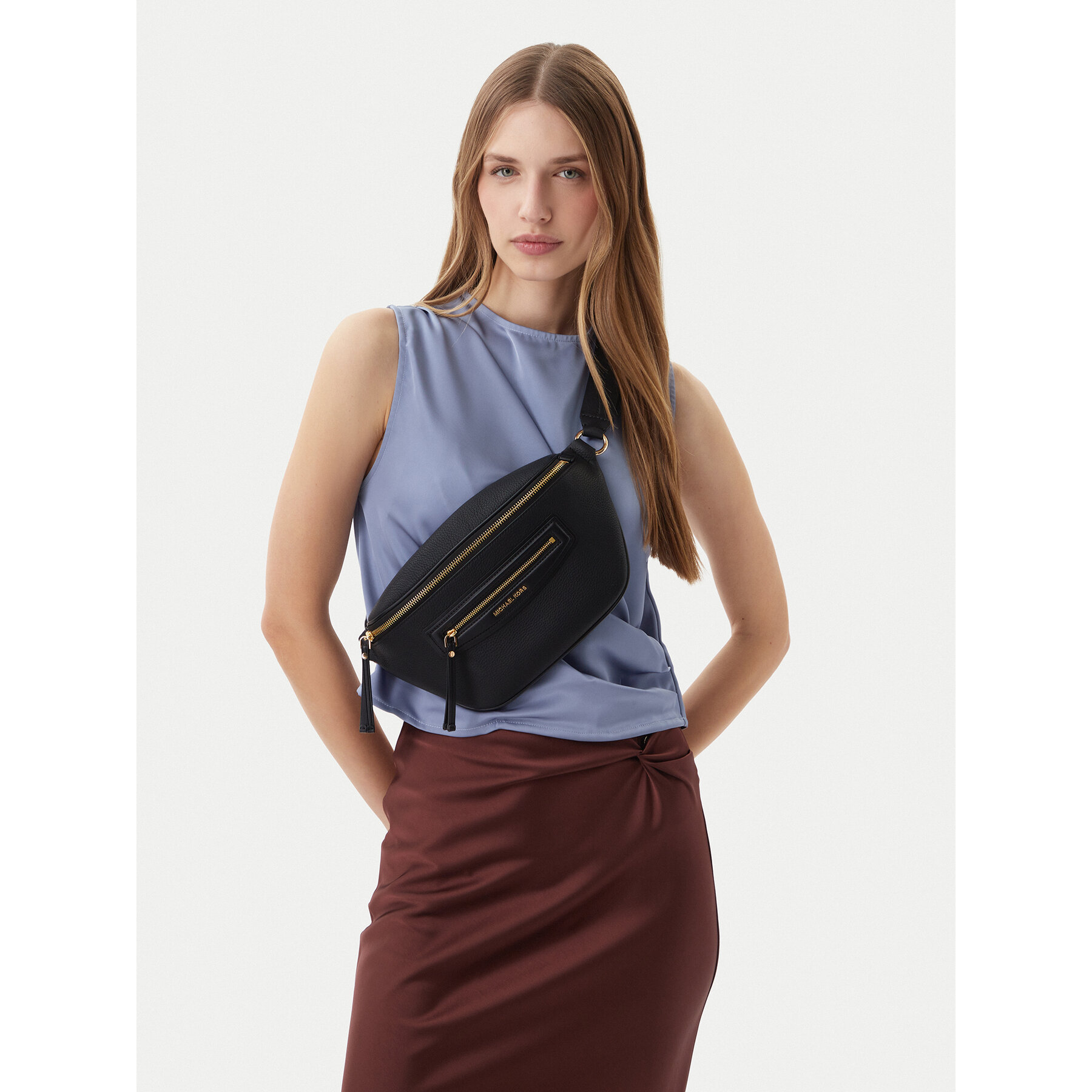 Ročna torba MICHAEL Michael Kors Jet Set 30S6GTVM2L Črna