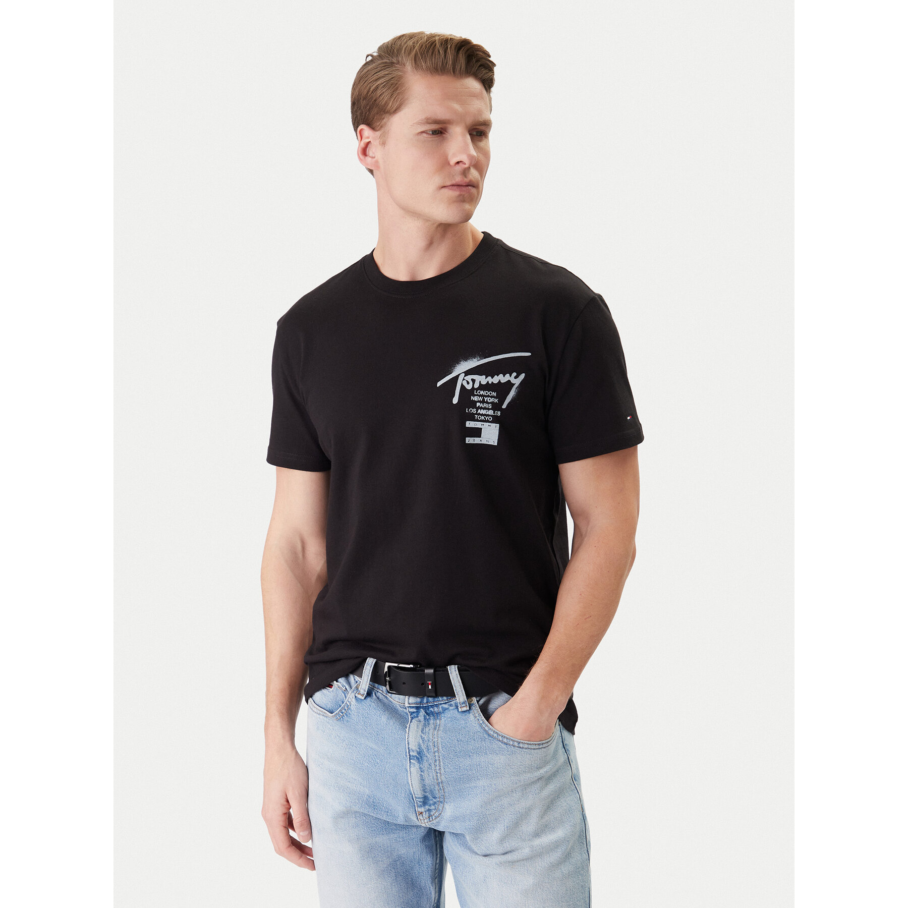 Tommy Jeans T-Shirt DM0DM22553 Schwarz Regular Fit