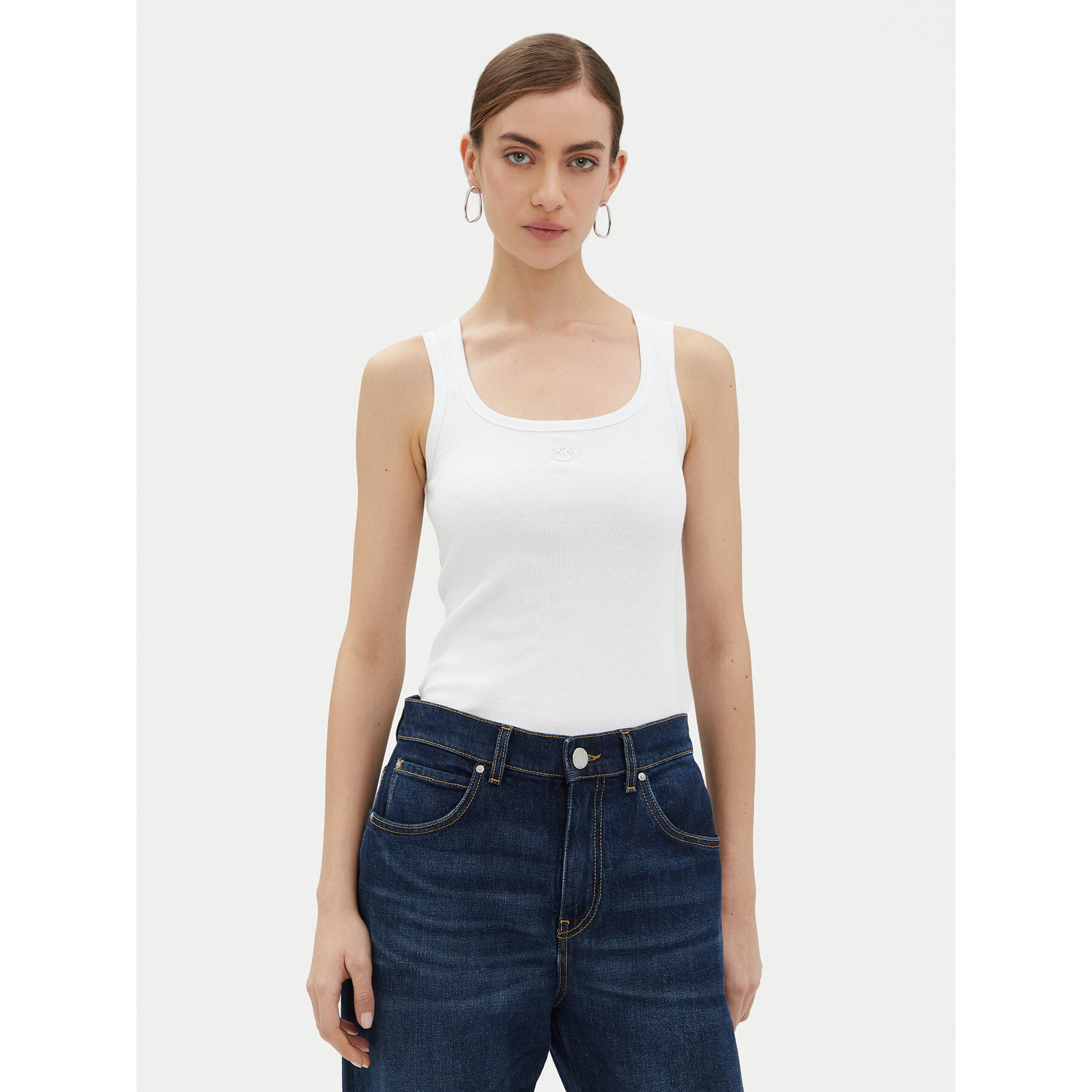 PINKO Top 100807 A2C1 Bianco Regular Fit