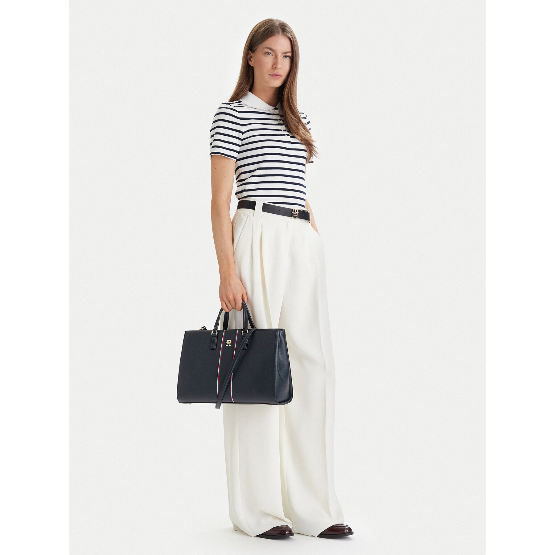 Torbica Tommy Hilfiger Th Daily Satchel Corp AW0AW18644 Tamnoplava
