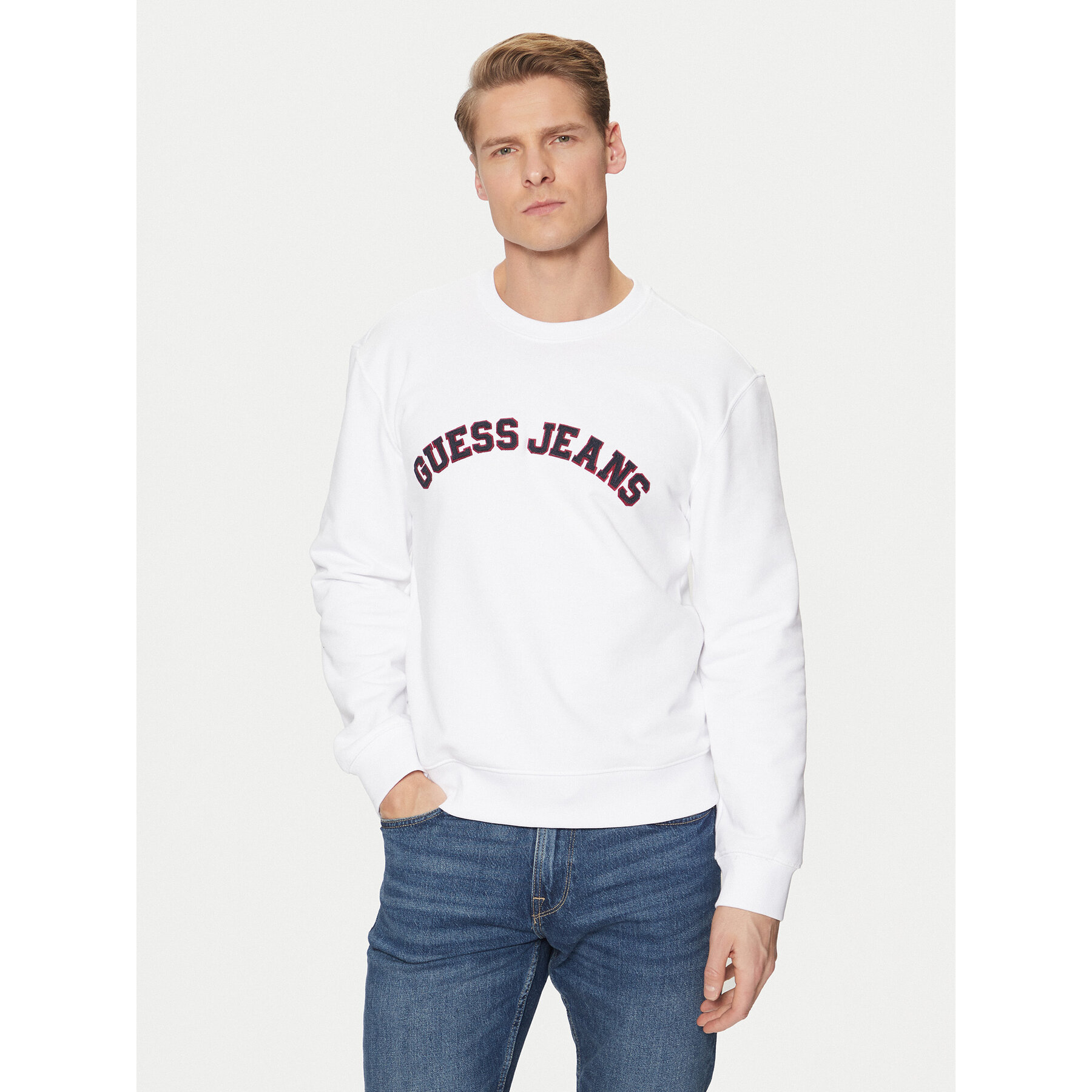 Guess Jeans Sweatshirt M5RQ41 KCPR1 Weiß Regular Fit