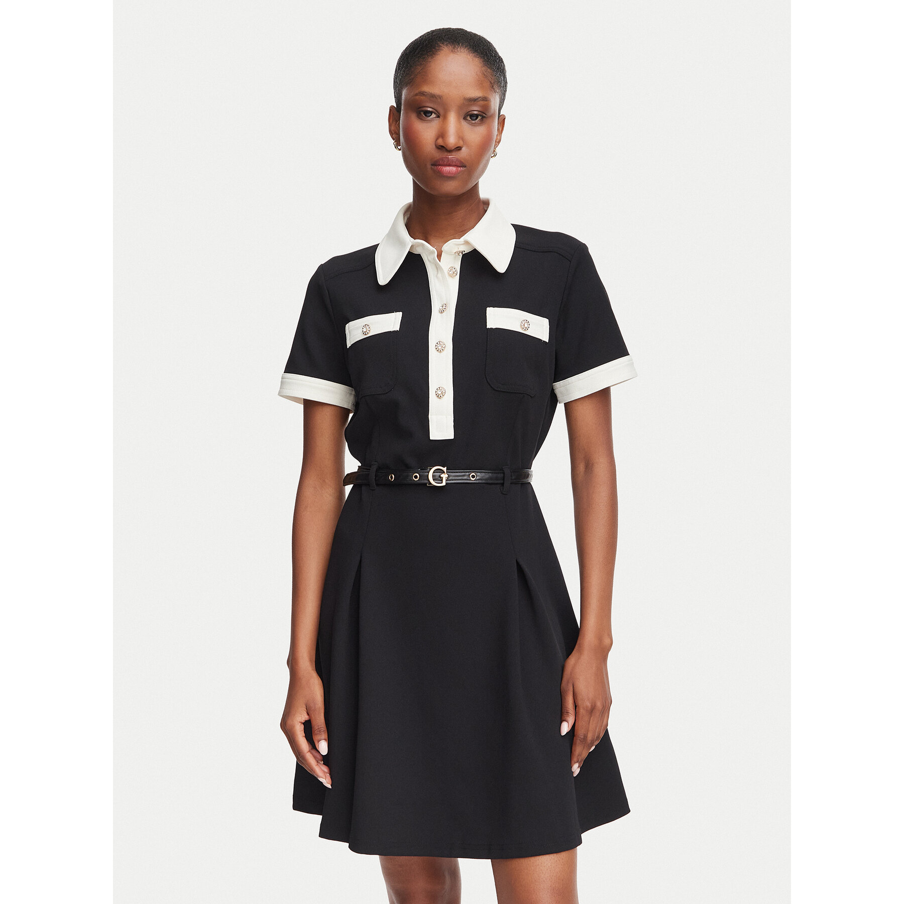 Guess Coctailkleid W6YK15 K4367 Schwarz Regular Fit
