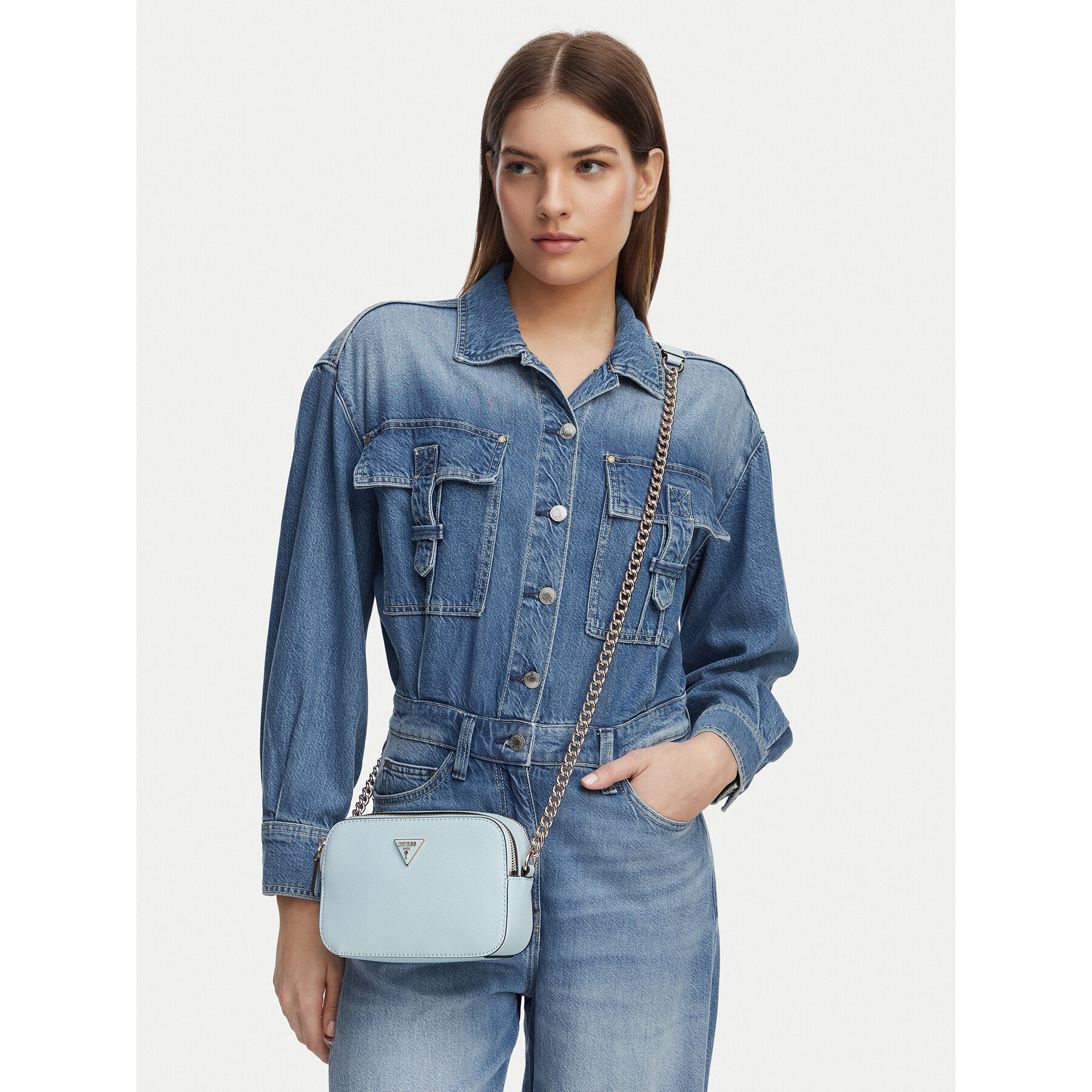 Kabelka Guess Noelle II HWZG96 72140 Svetlo modrá