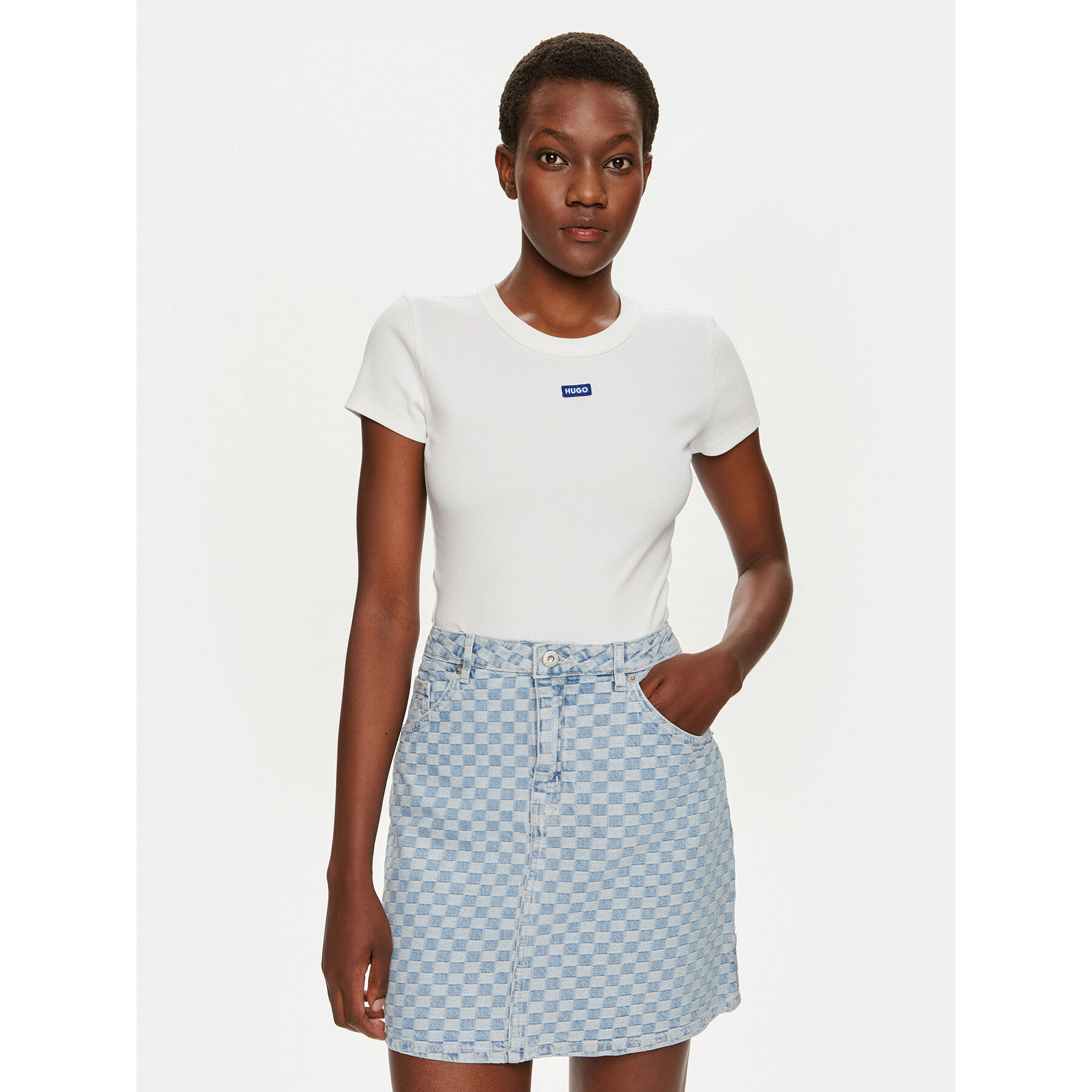 Hugo Marškinėliai Easy 50523924 Balta Slim Fit
