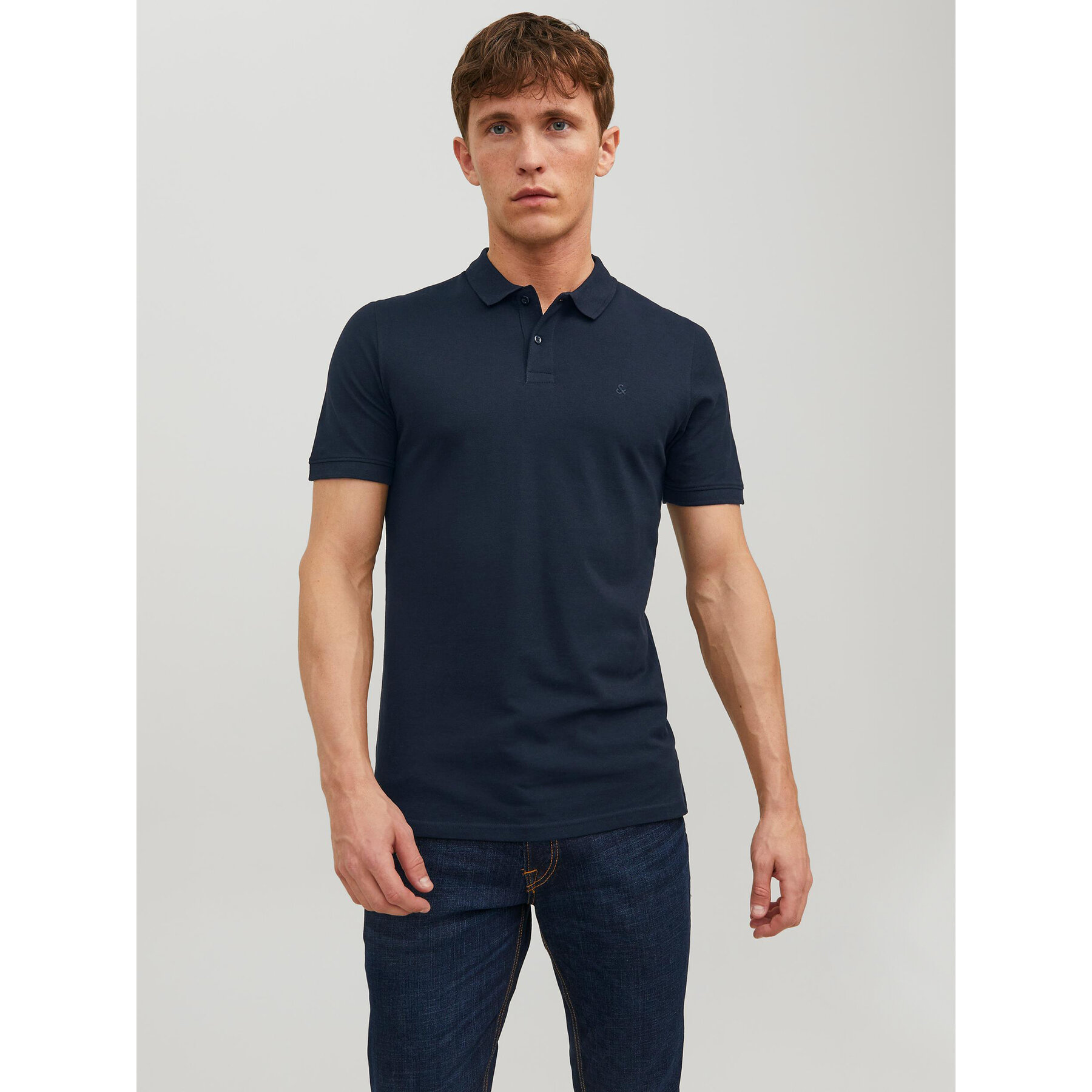 Jack & Jones Pólóing Basic 12136516 Sötétkék Slim Fit